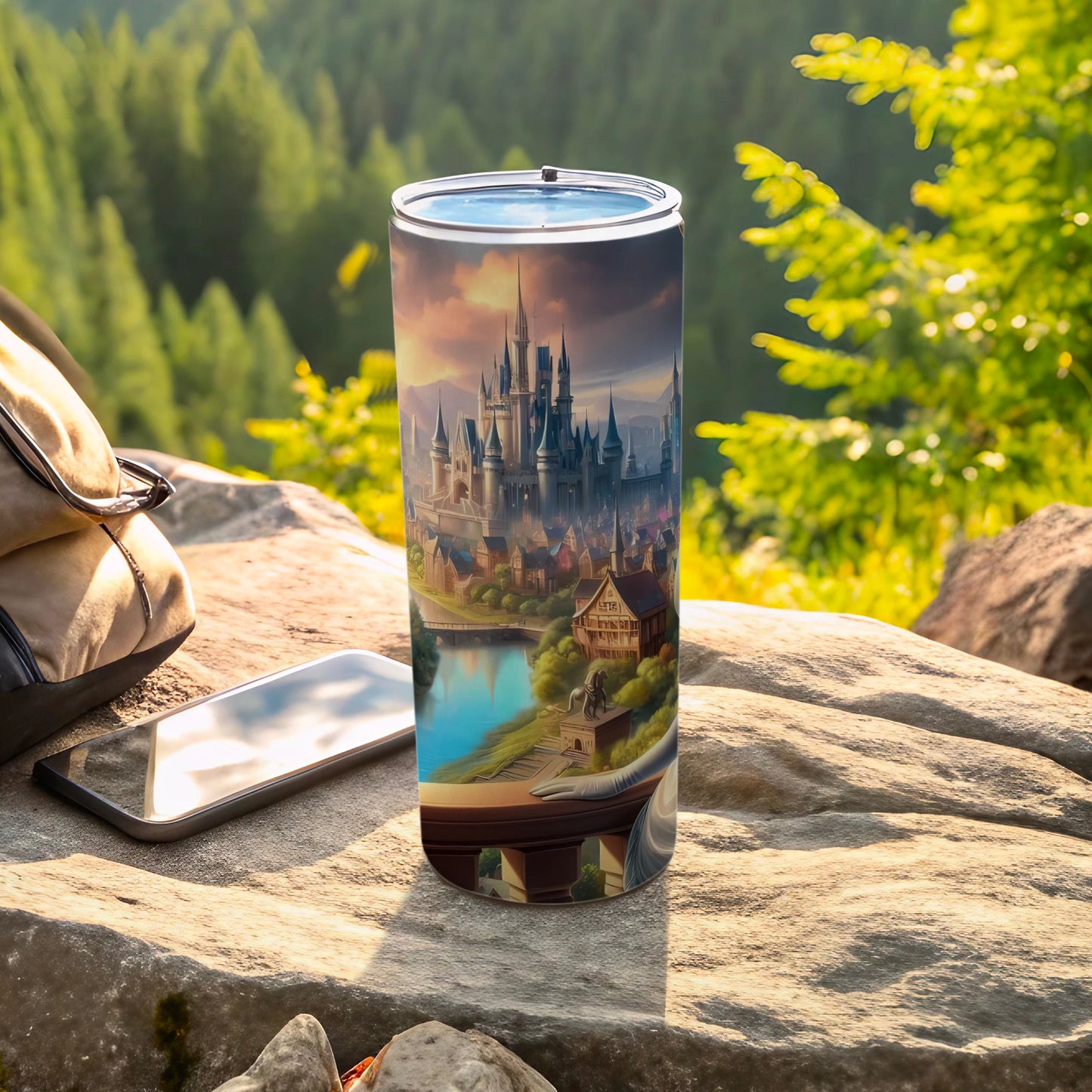 Enchanted Castle Scenic Travel Mug for Outdoor Adventures