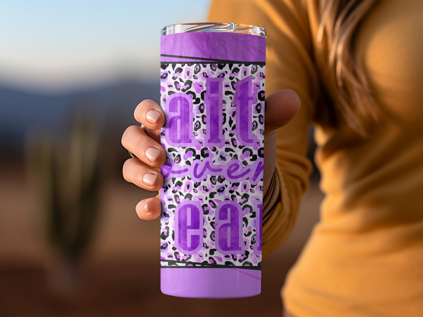 Leopard Print Stay Fierce Purple Tumbler