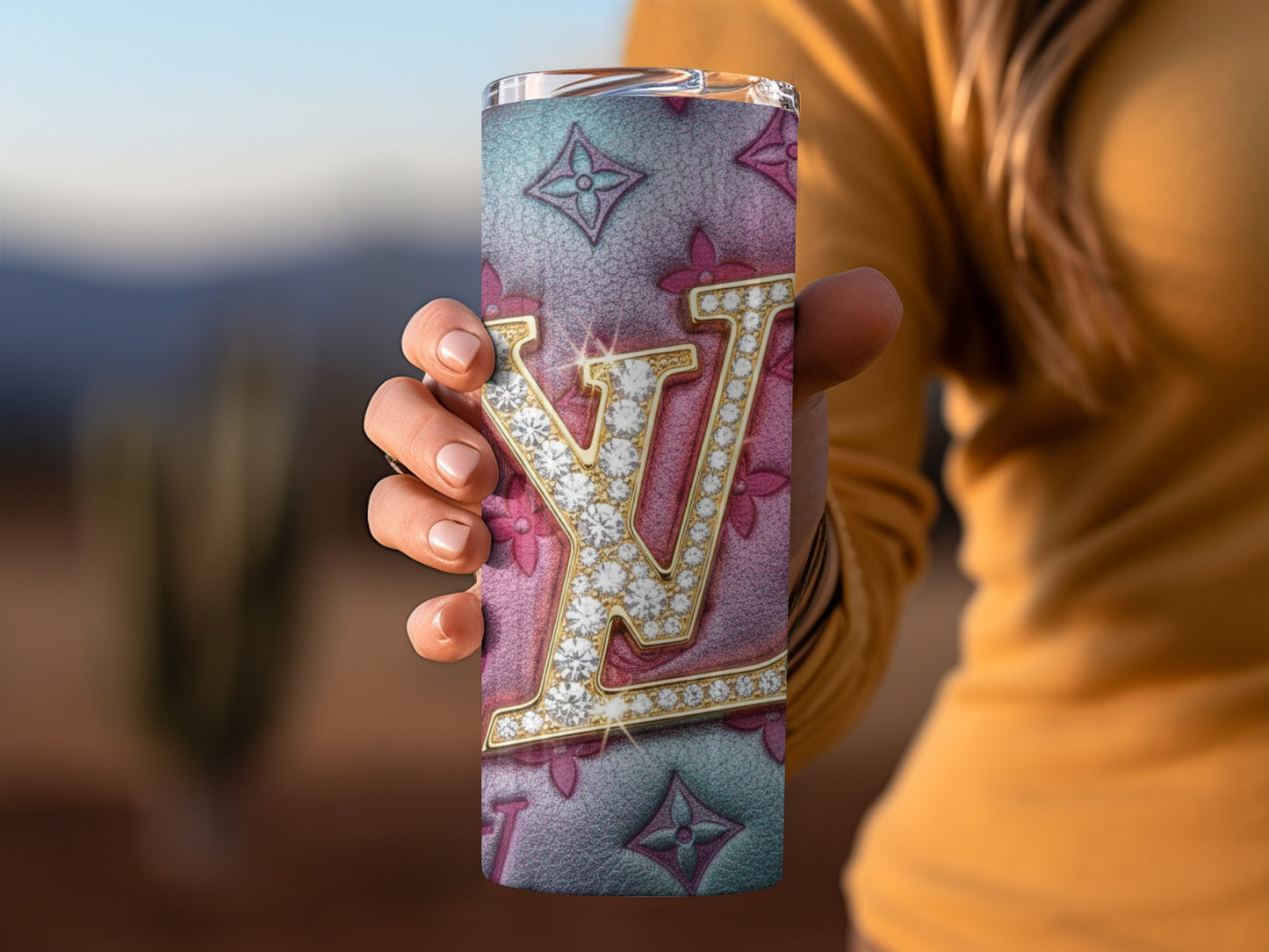 LV Diamond Monogram Insulated Tumbler 20 oz