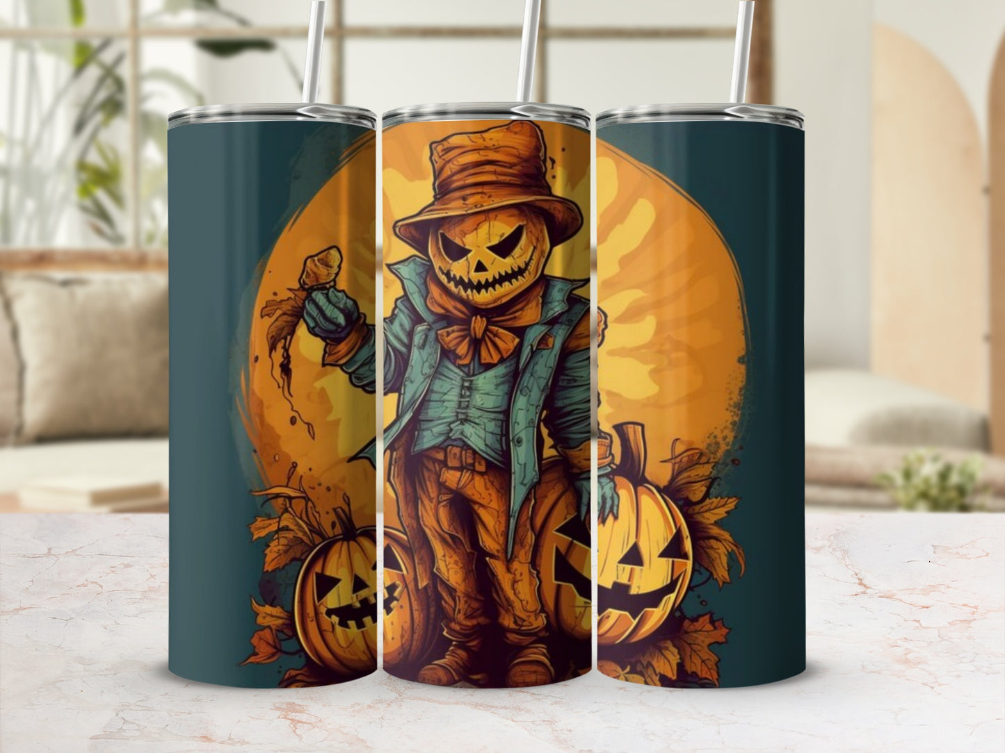 Spooky Halloween Jack-o'-Lantern Autumn Theme Tumbler
