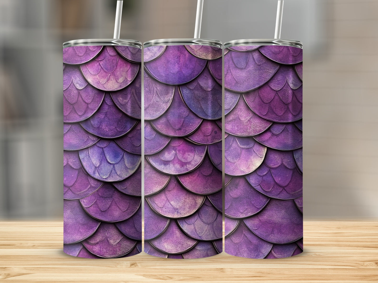 Mystical Purple Scales Design Pattern Great On Tumblers