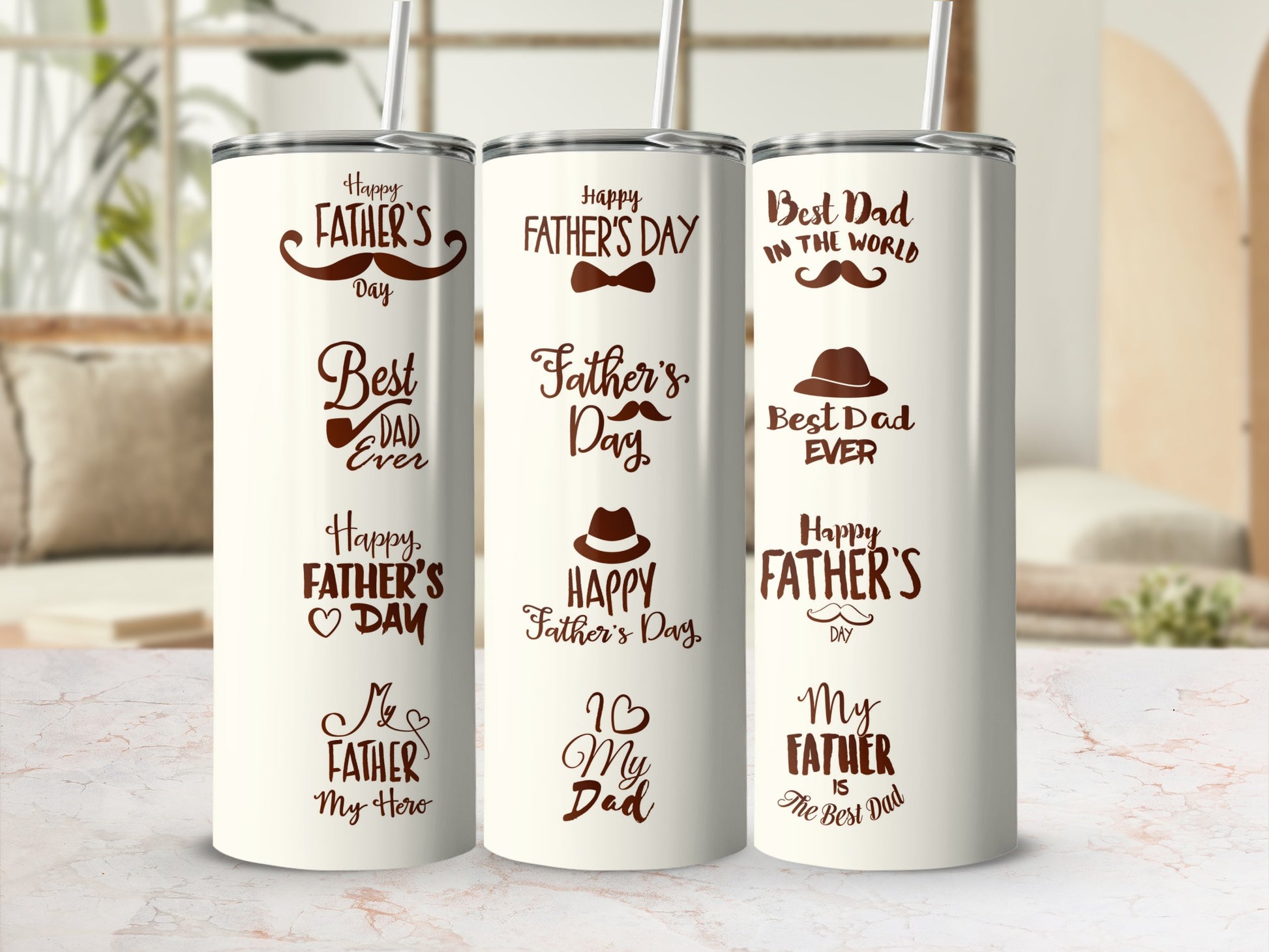 Happy Father's Day and Best Dad Ever Tumbler Gift