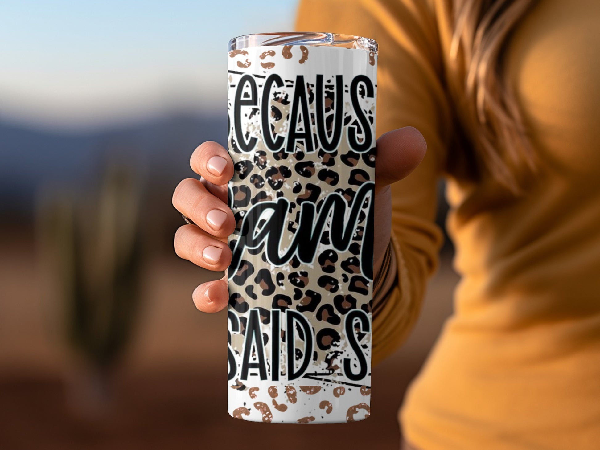 Because Gram Said So Leopard Print Tumbler Cup