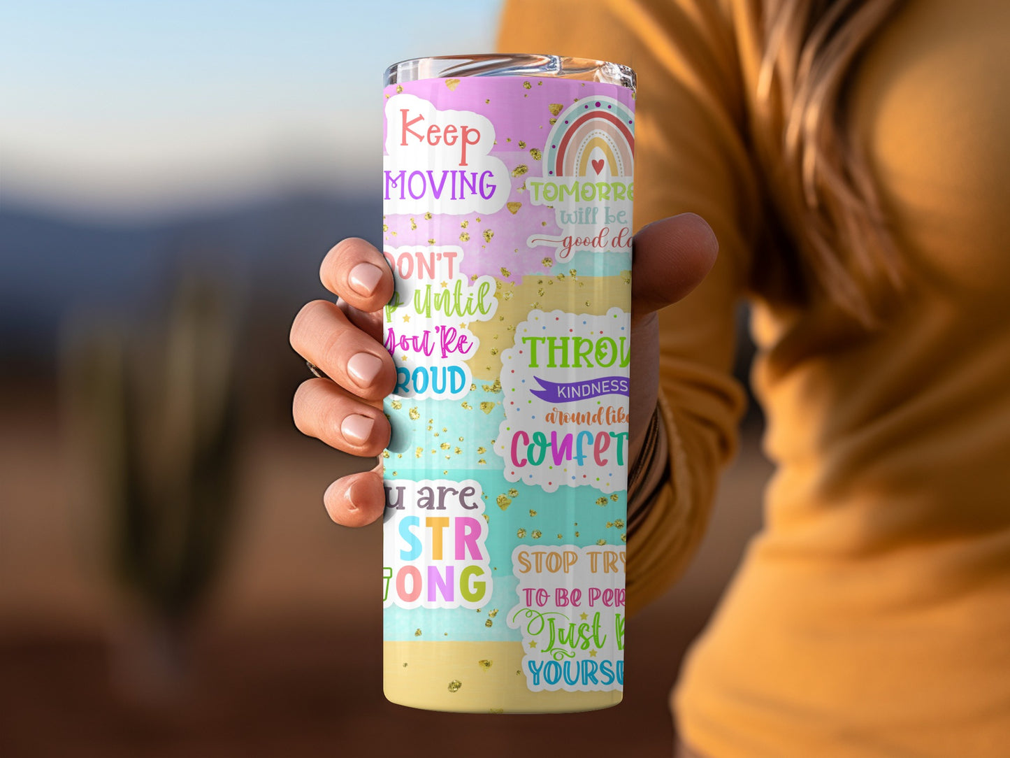 Colorful Motivational Quotes Travel Mug