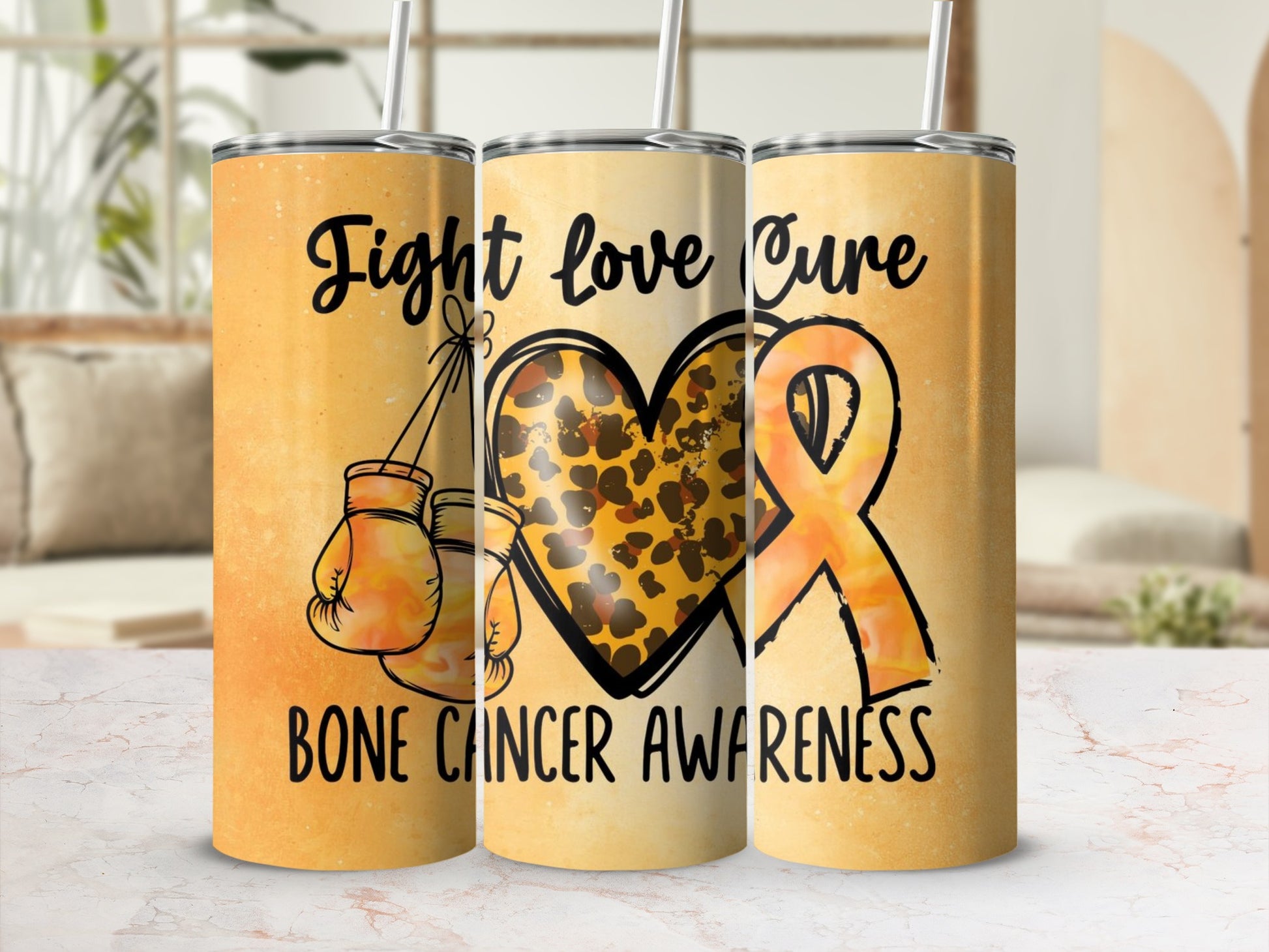 Fight Love Cure Bone Cancer Awareness Tumbler