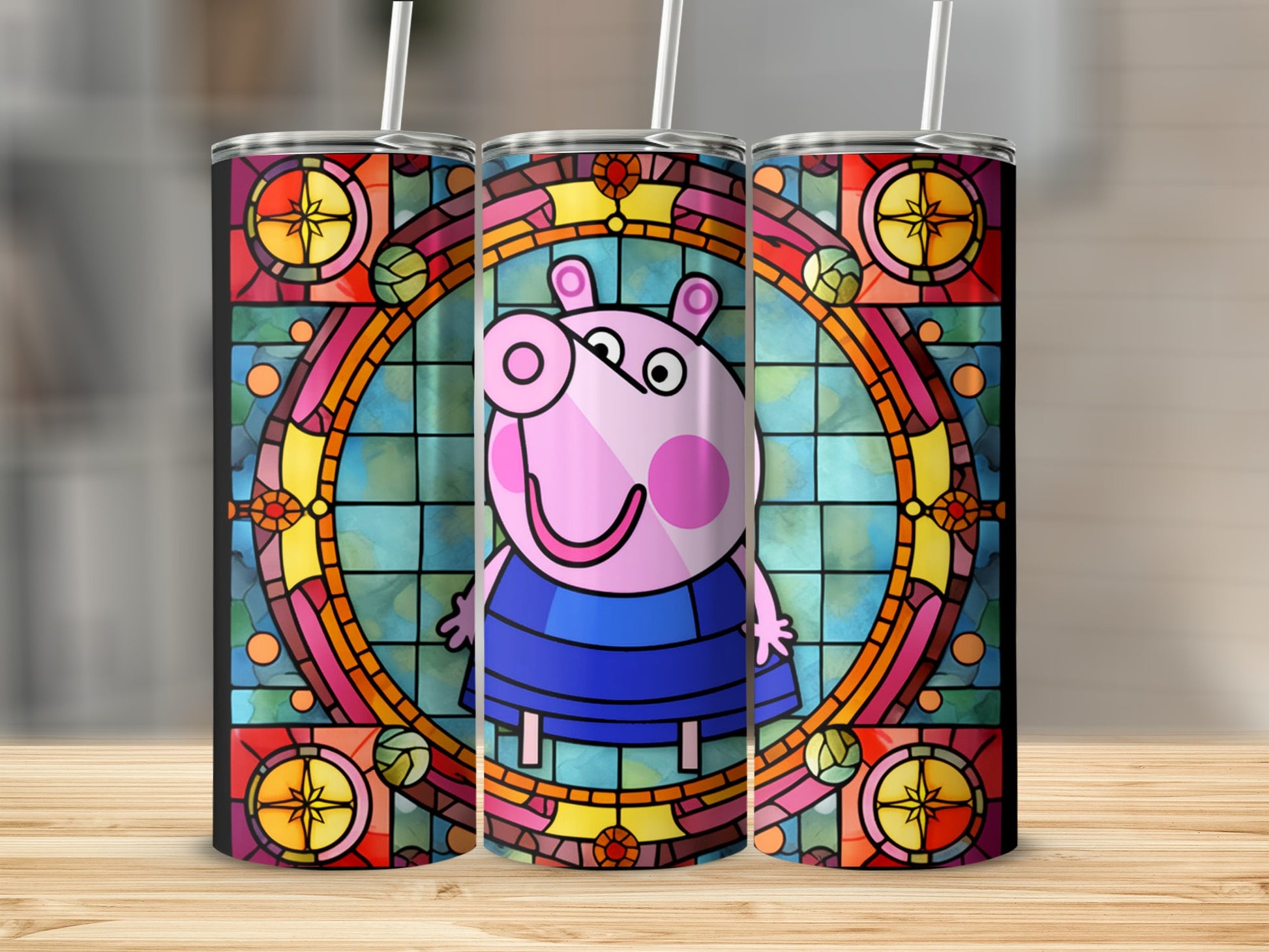 Stained Glass Cartoon Character Insulated Tumbler
