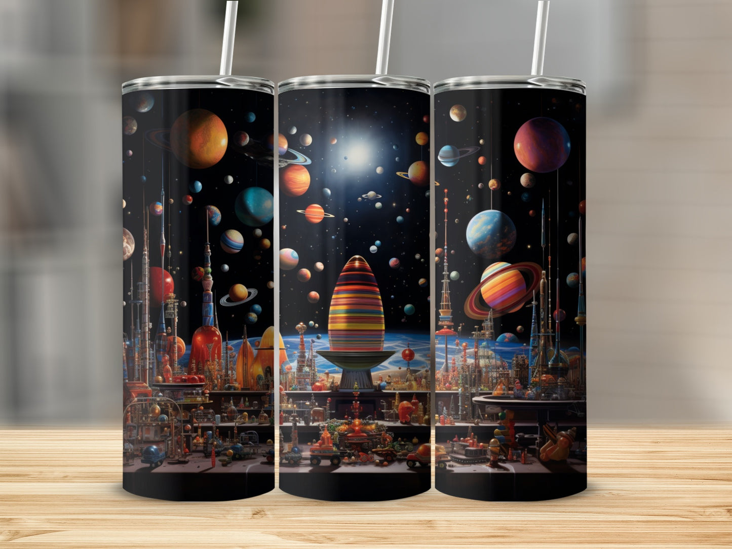 Colorful Space Exploration Design Insulated Tumbler