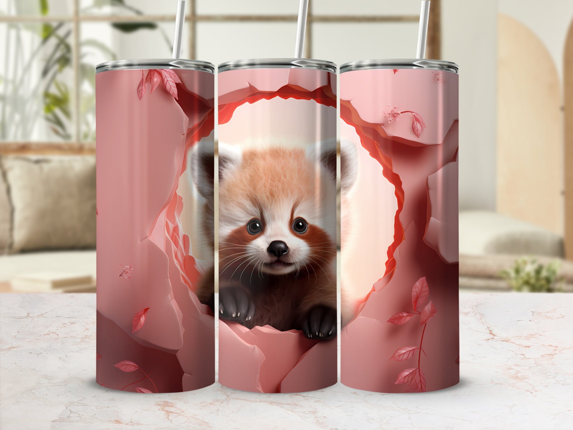 Adorable Red Panda Design Insulated Tumbler Product