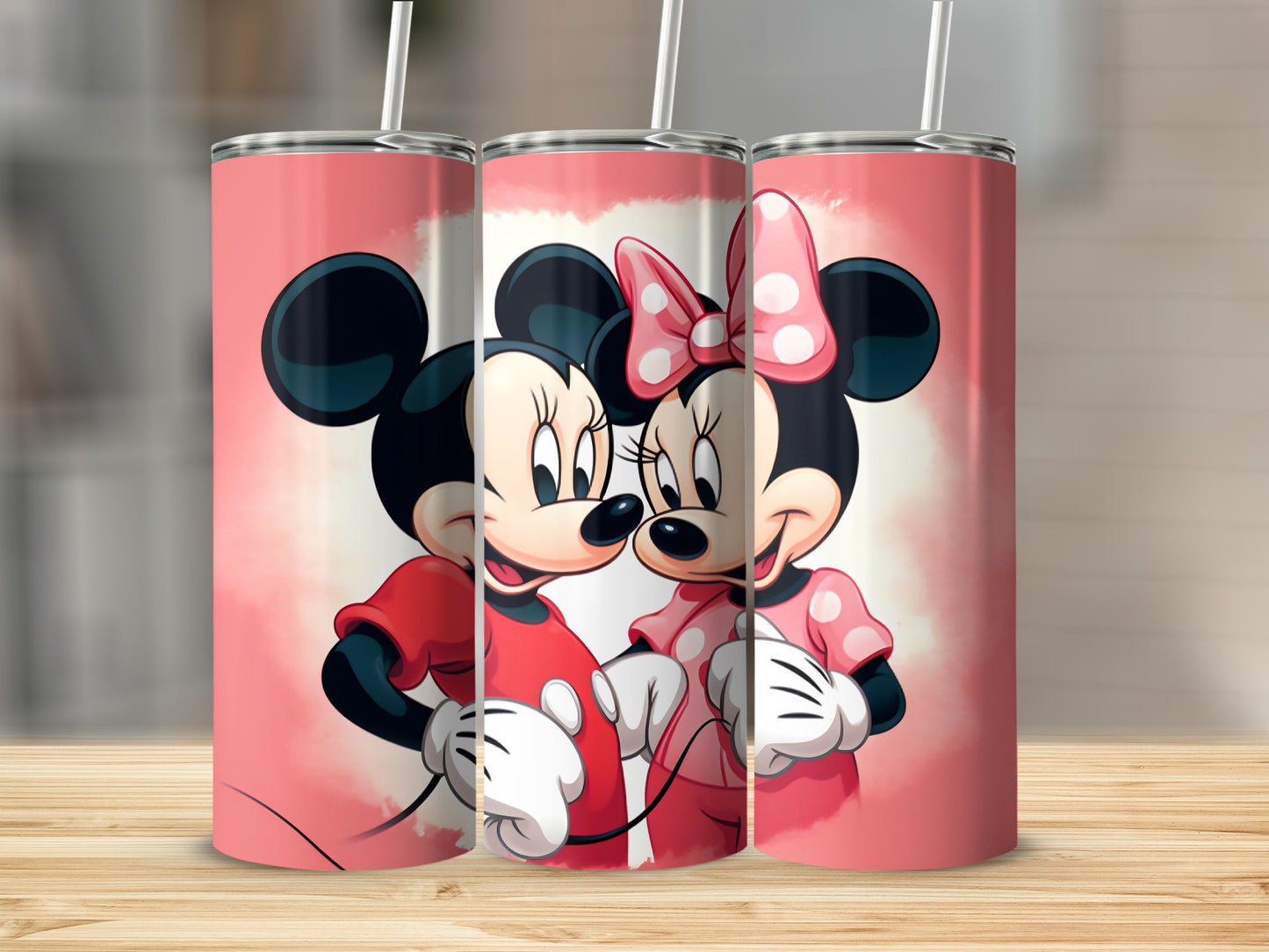 Adorable Mickey and Minnie Mouse Design Tumbler