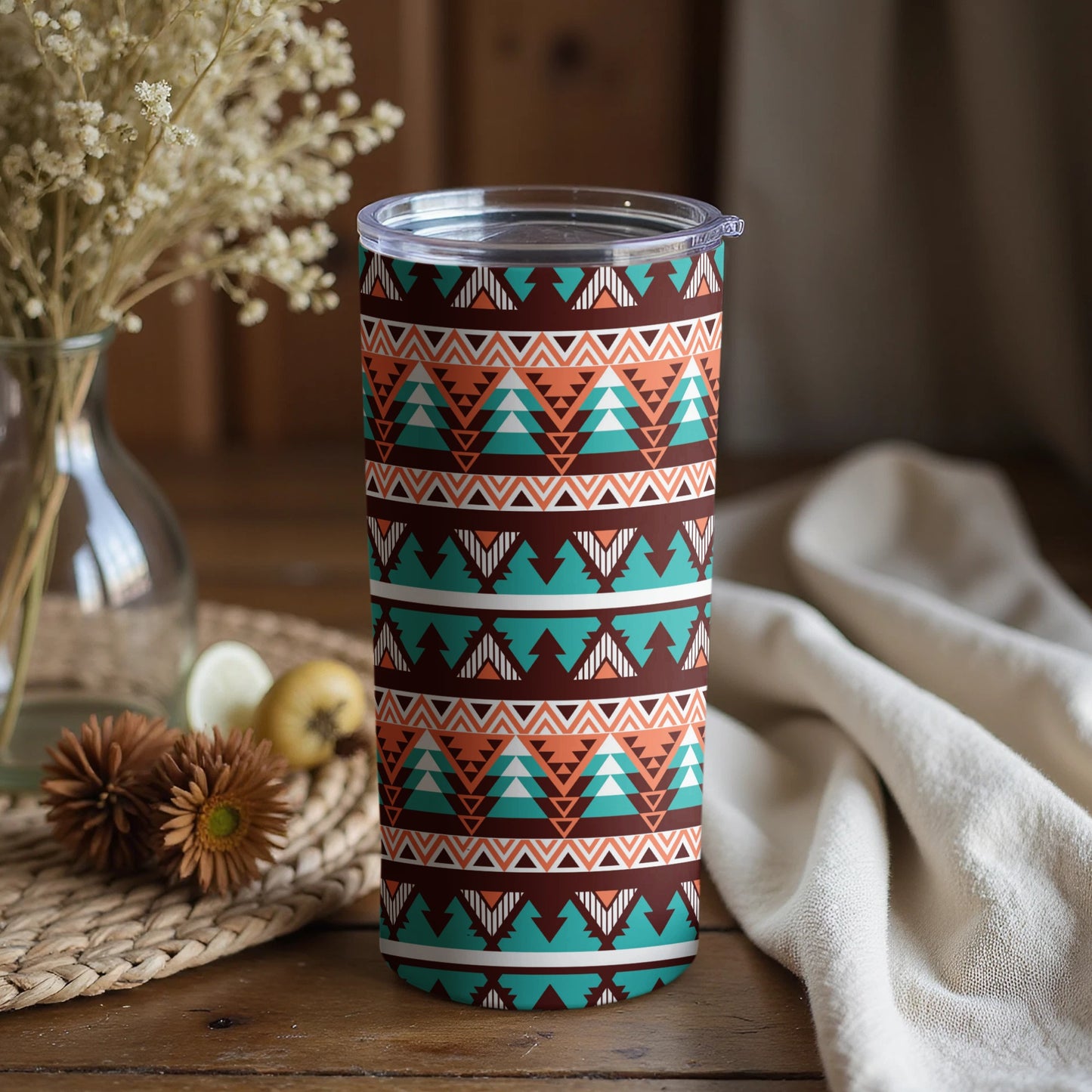 Colorful Geometric Pattern Insulated Tumbler