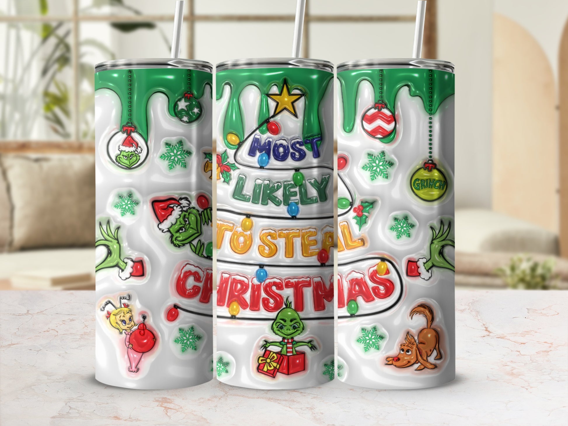 Grinch Most Likely To Steal Christmas tumbler