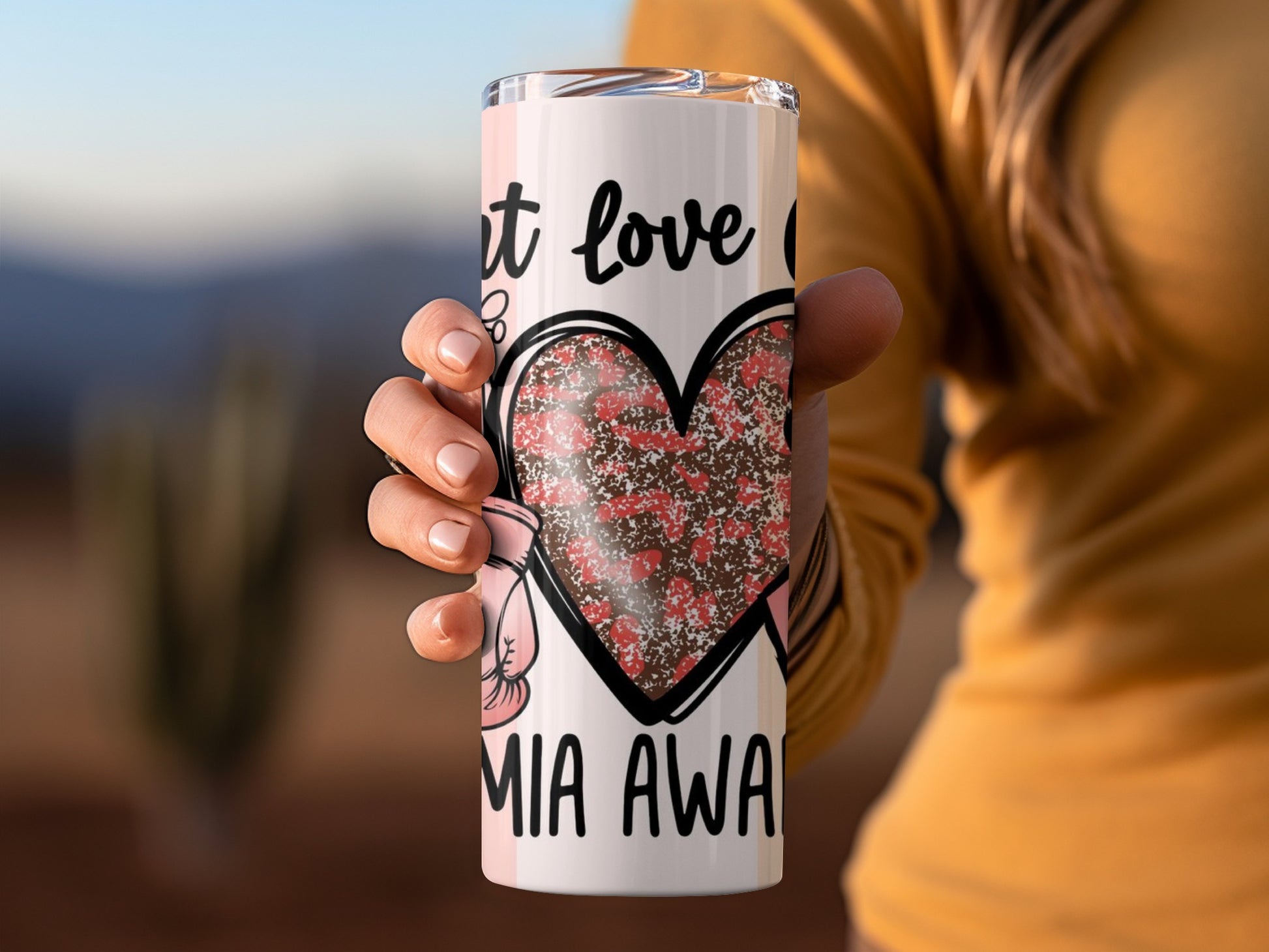 Heart Love Cystic Fibrosis Awareness Tumbler Cup
