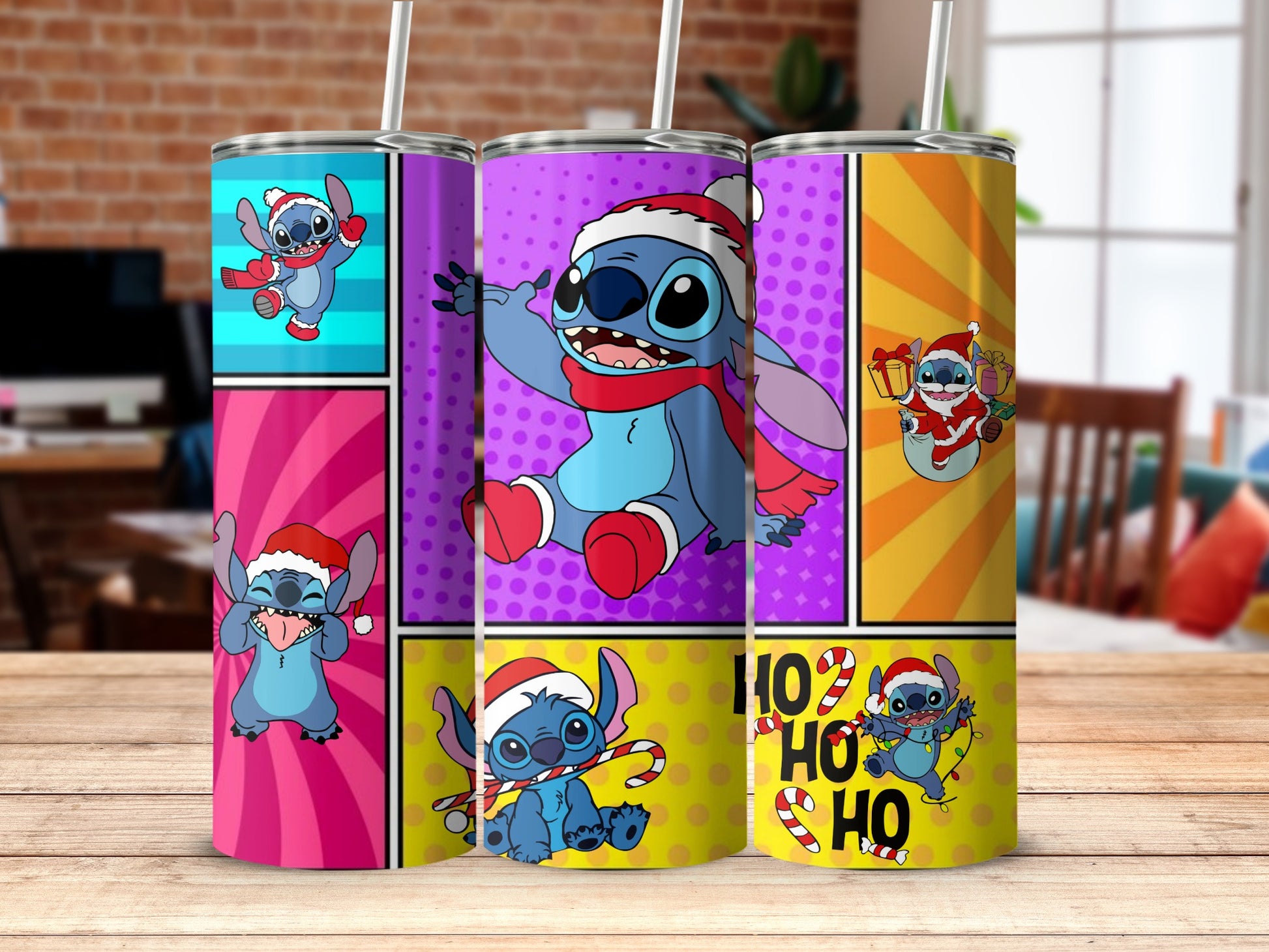 Festive Stitch Character Design Tumbler Set