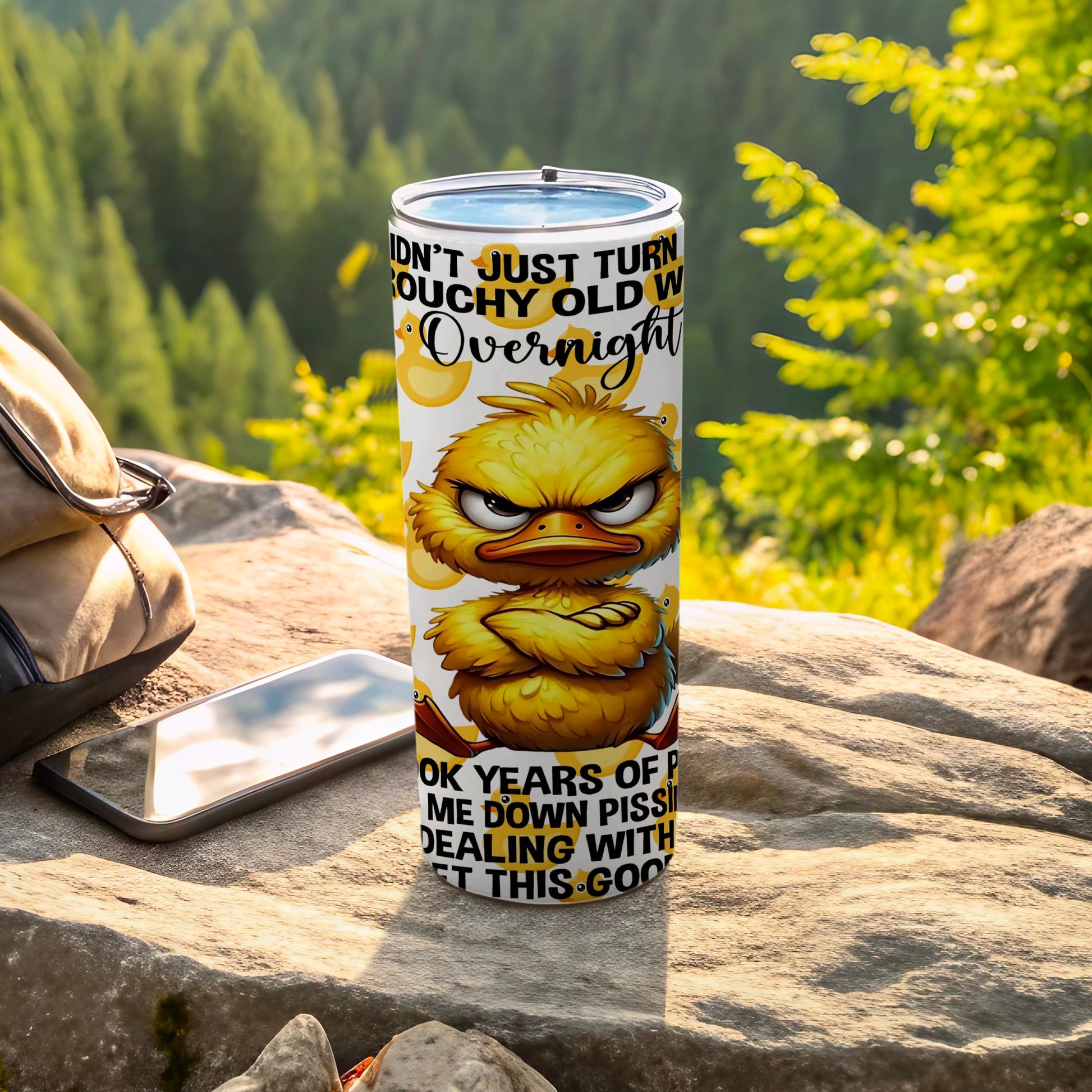 Grumpy Duck Design Tumbler for Fun Outdoor Adventures