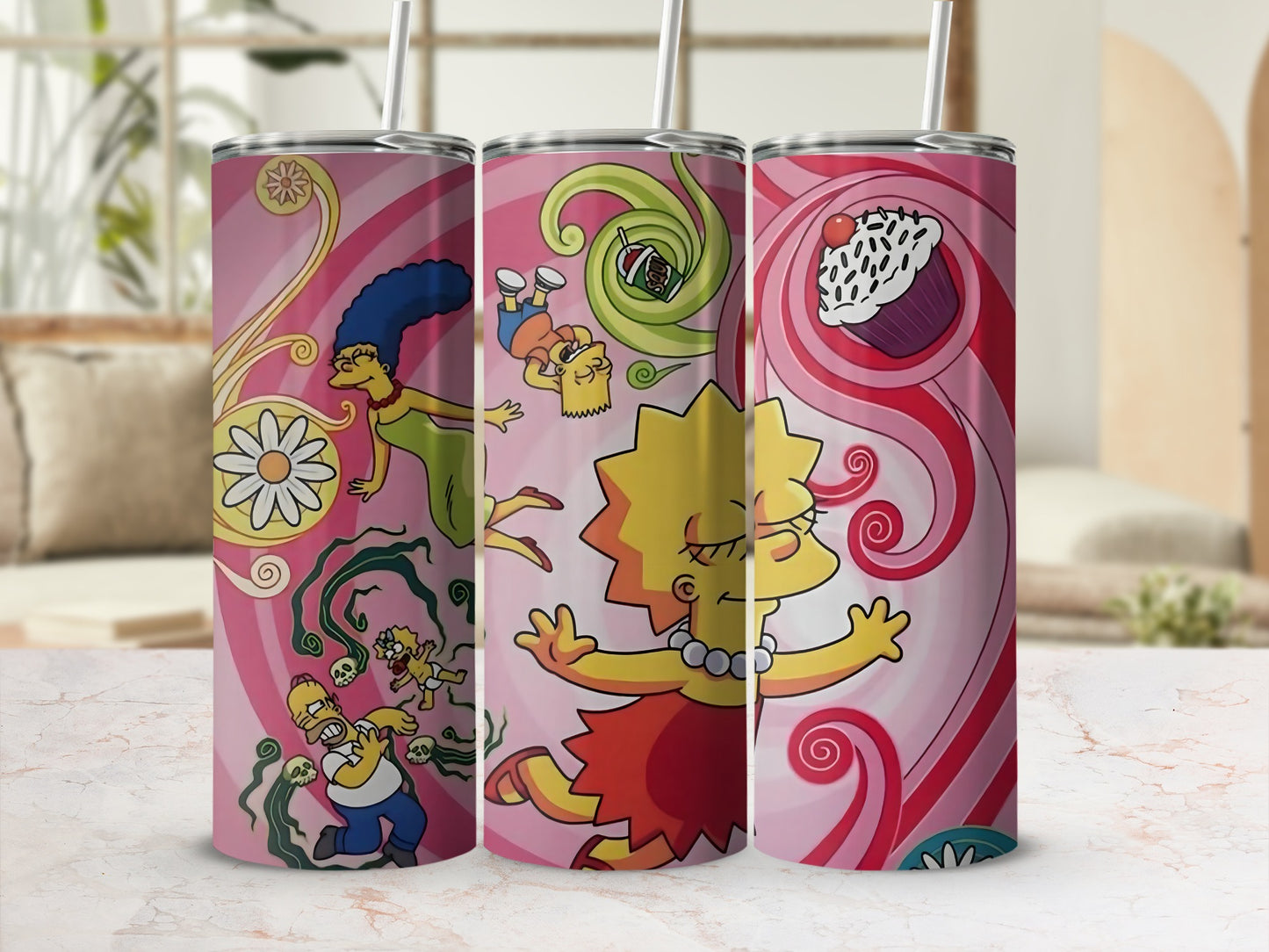 Colorful Cartoon Family Theme Drinkware Tumbler