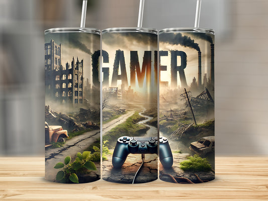 Gamer Post Apocalyptic Scene Tumbler Cup