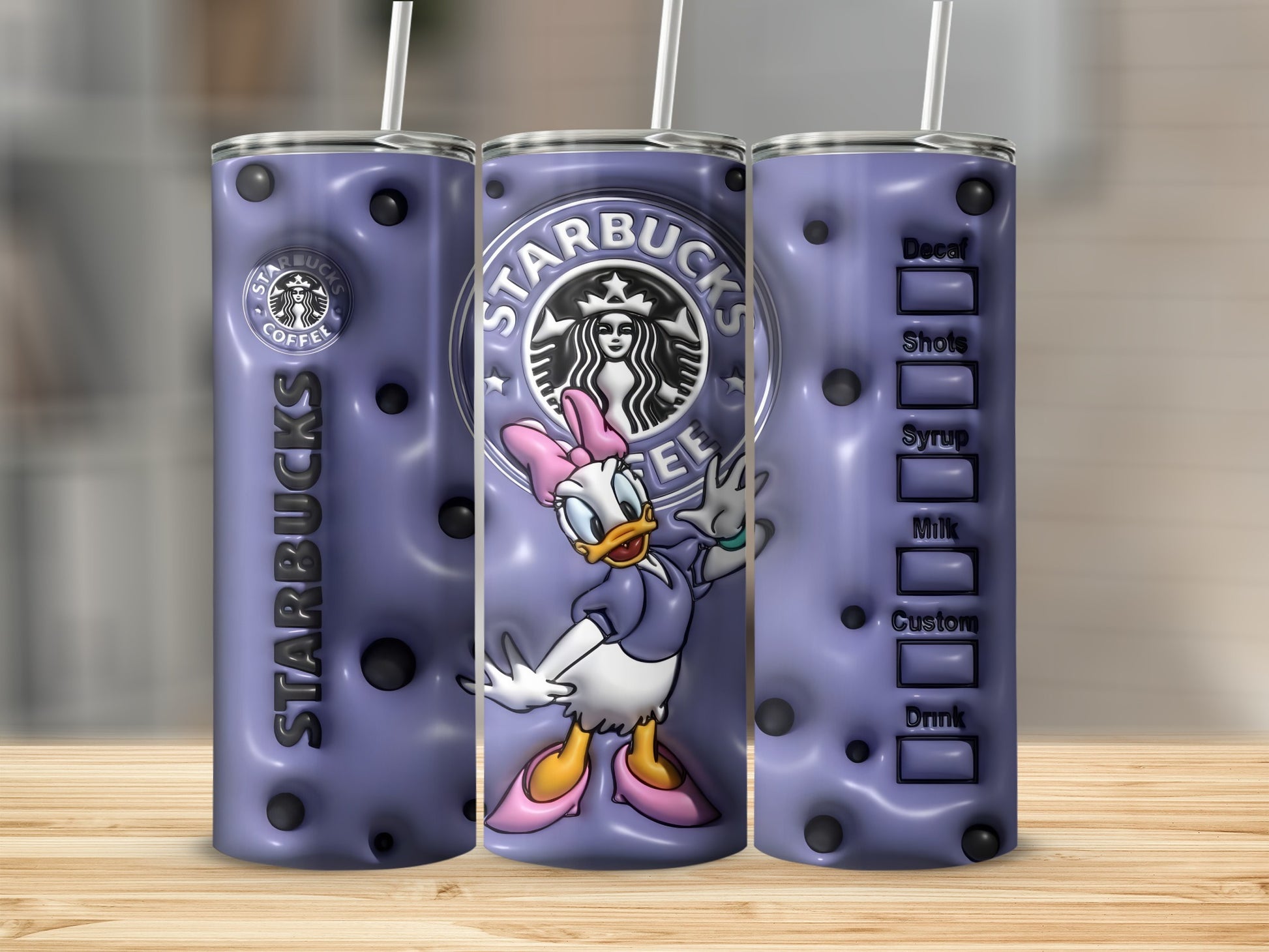 Daisy Duck Starbucks Tumbler Custom Drink Tracker