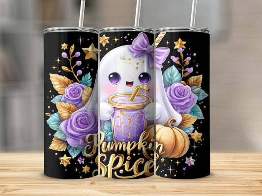 Cute Ghost with Pumpkin Spice Tumbler