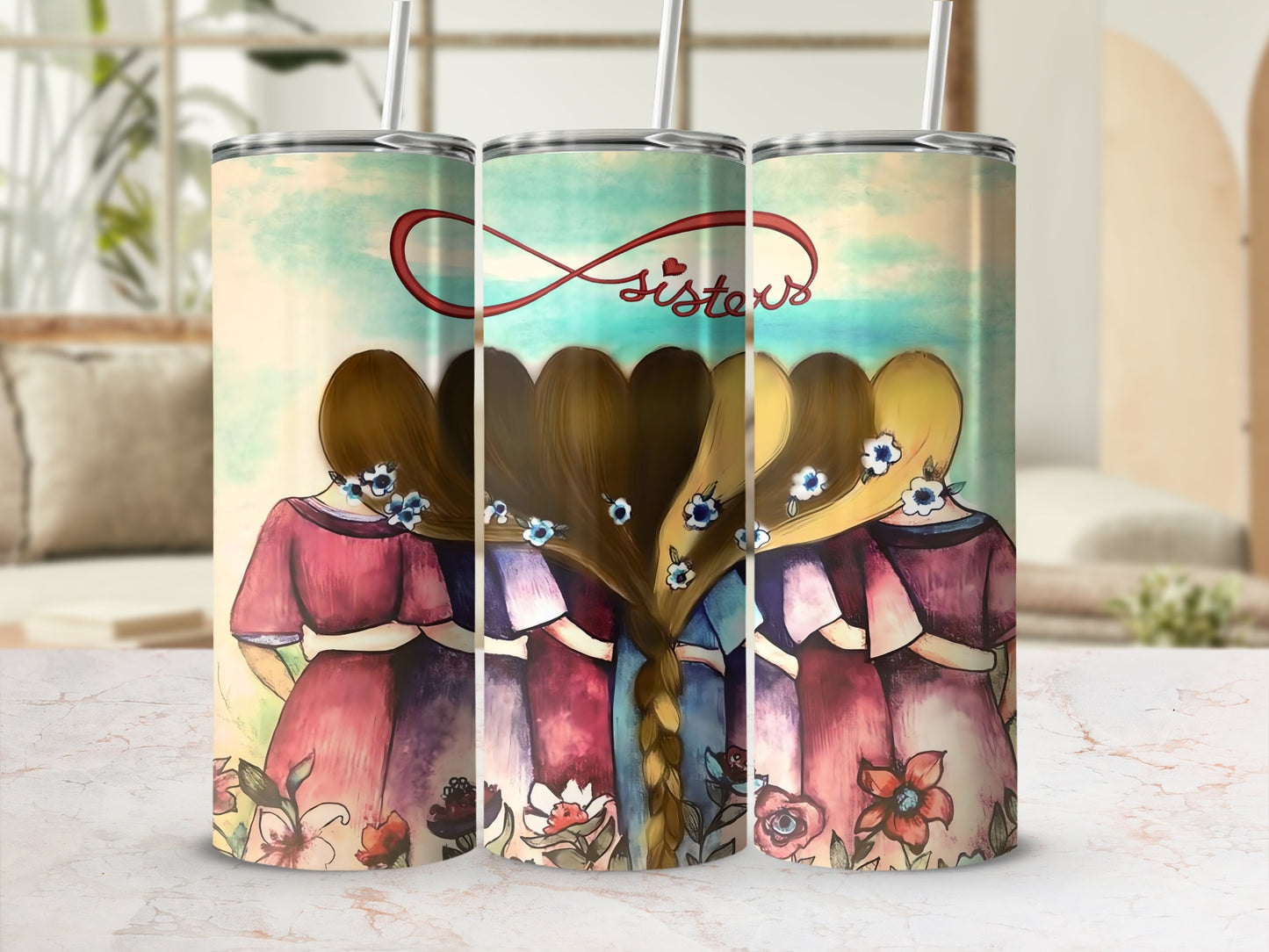 Vintage Sisters Floral Insulated Tumbler Design