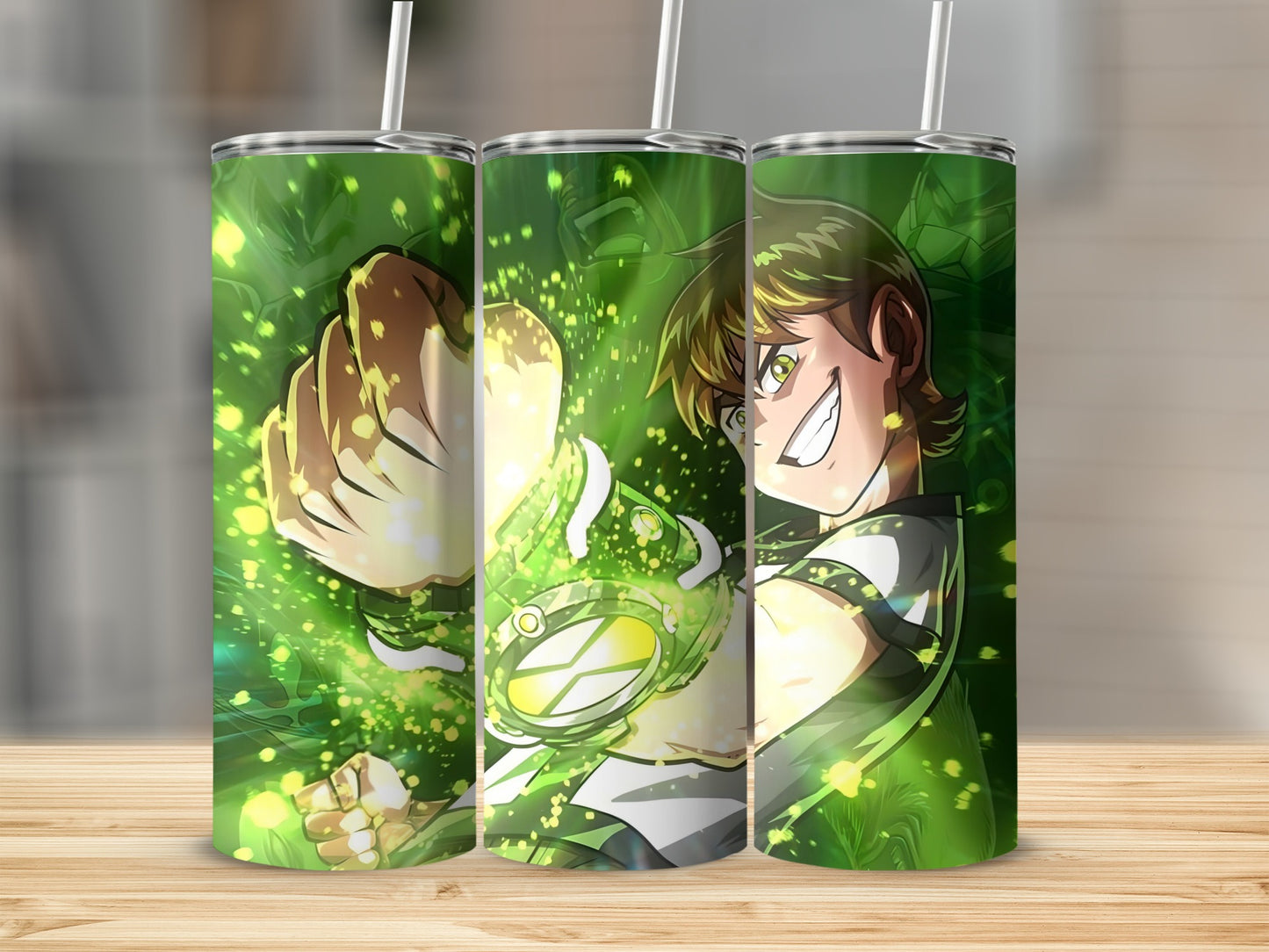 Anime Character Green Sparkle Design Tumbler product