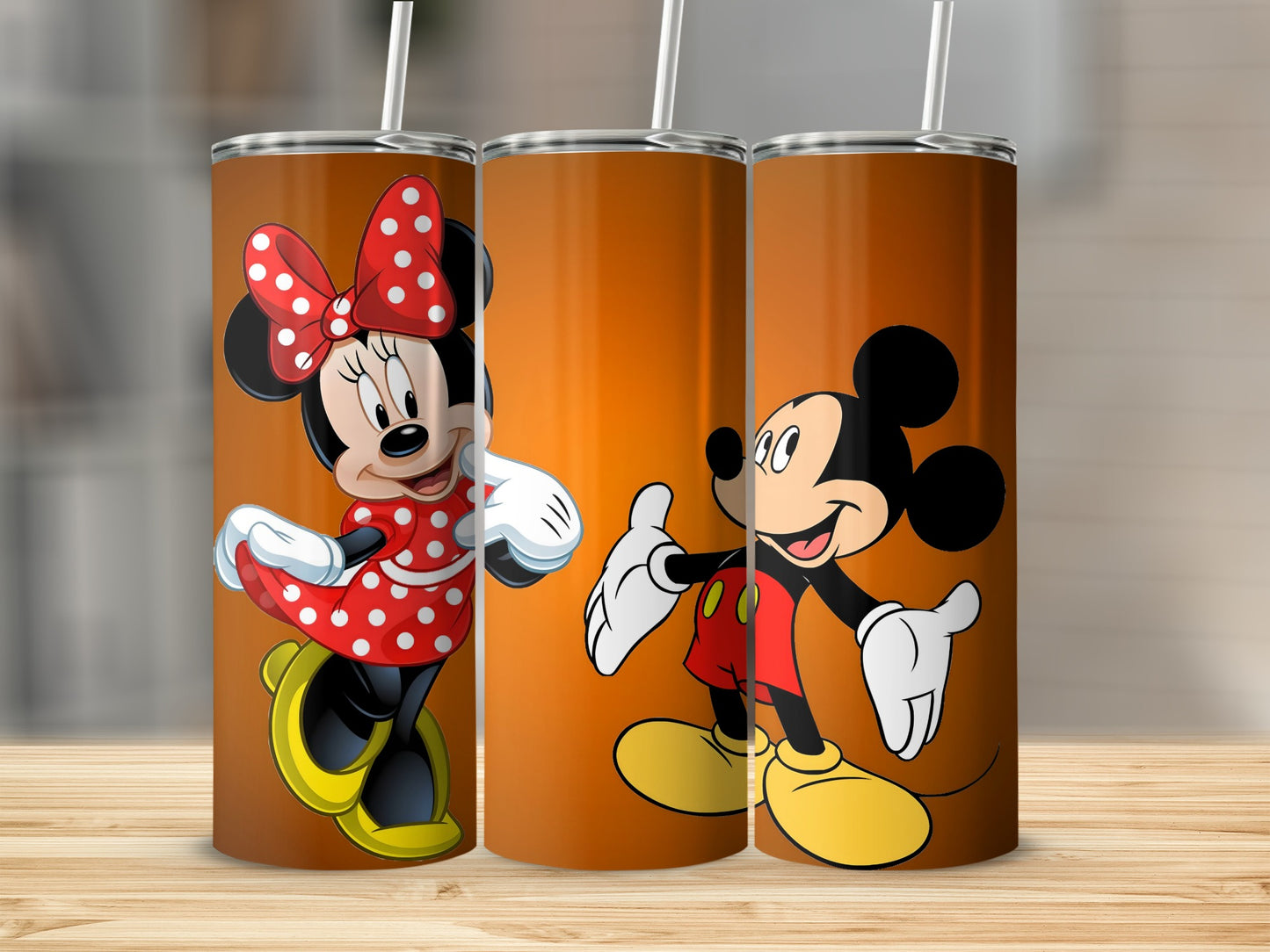 Playful Minnie and Mickey Mouse Printed Tumblers
