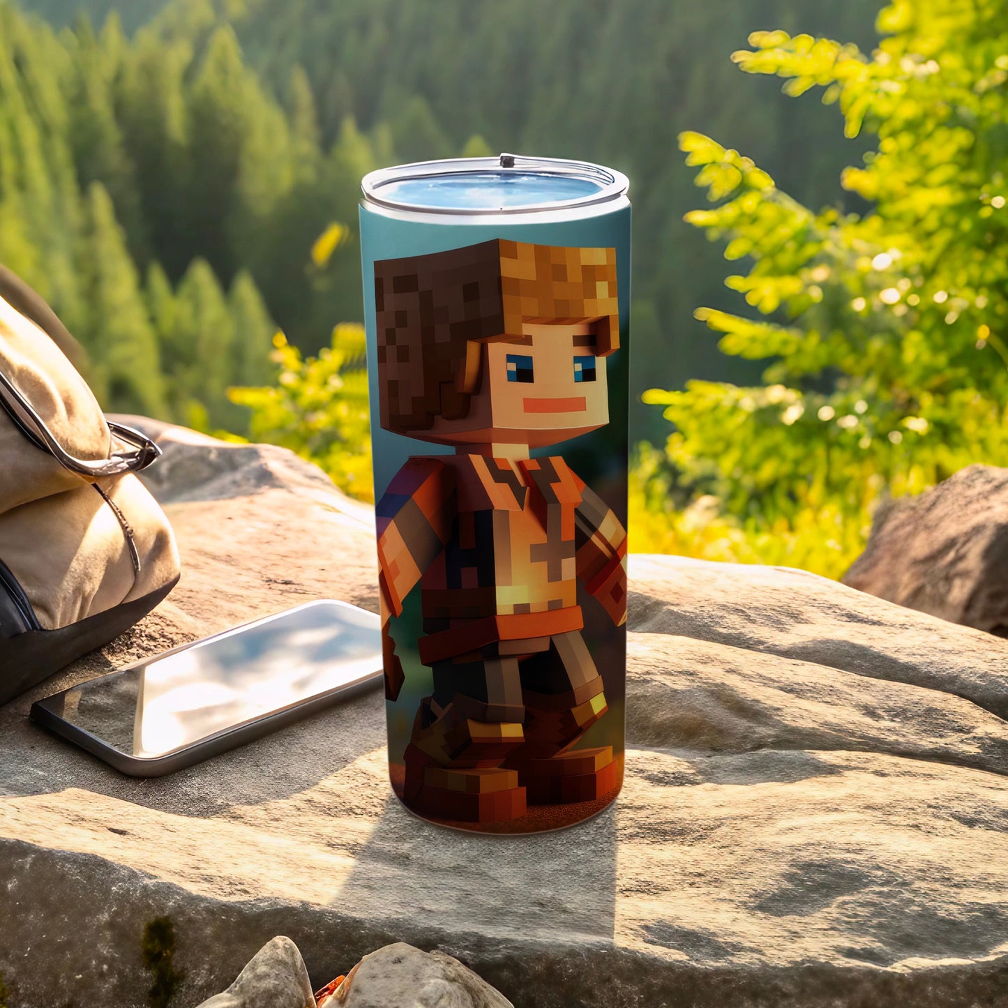 Minecraft Character Themed Travel Mug for Outdoor Adventures