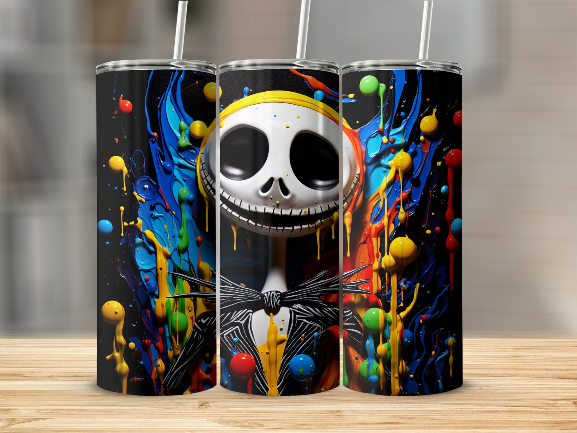 Colorful Skeleton Art Graphic Tumbler Cup Product
