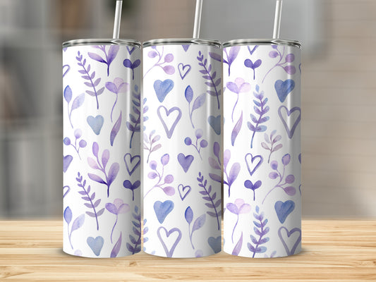 Heart and Leaf Patterned Insulated Tumbler Product