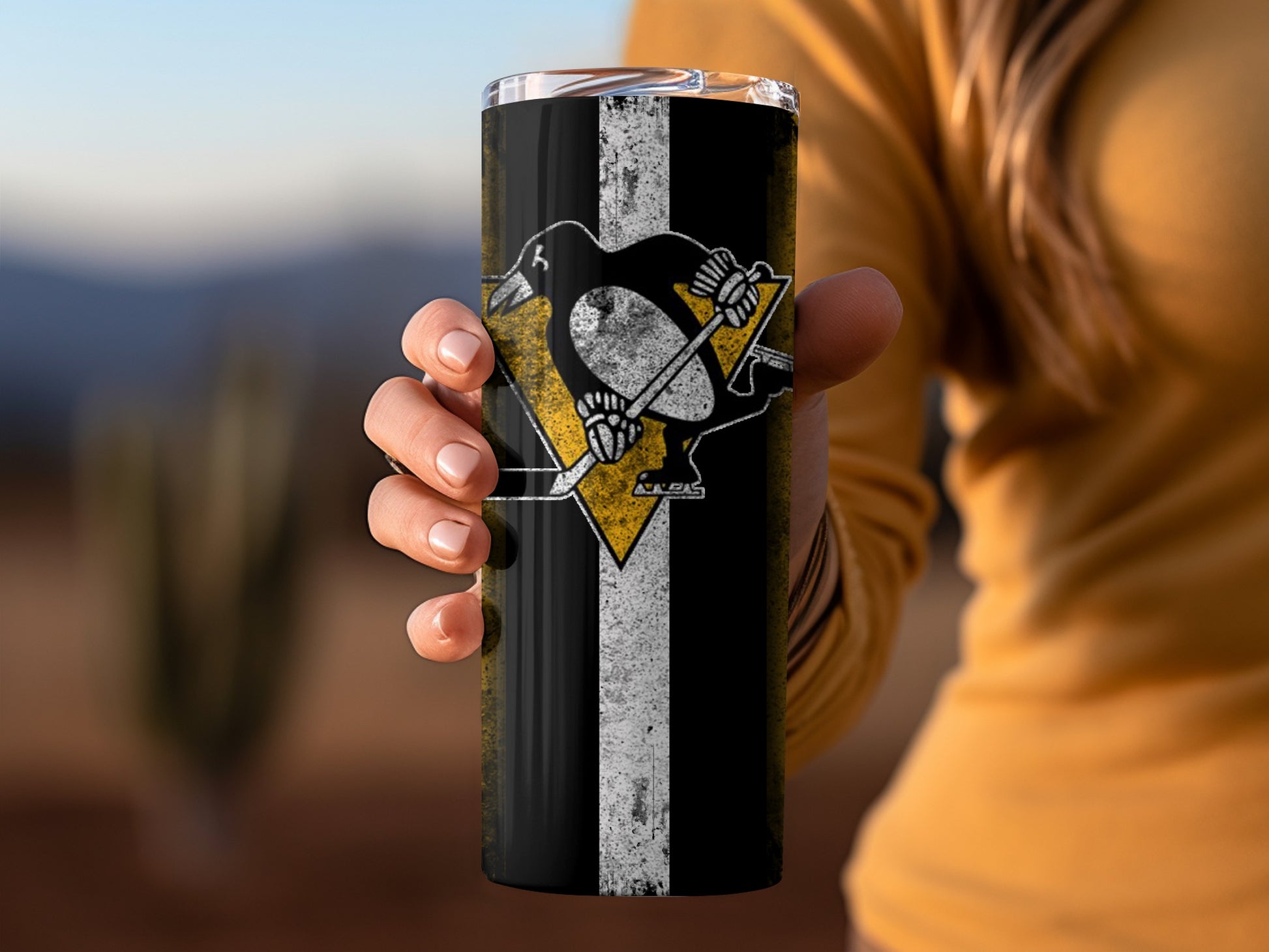 Black Silver Yellow Sports Team Logo Drinkware Product