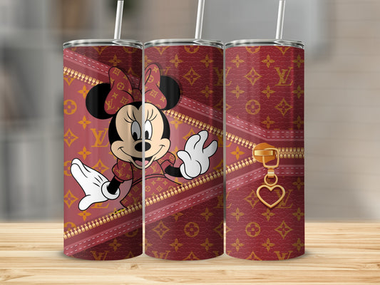 Minnie Mouse and Zipper Themed Tumbler Cup