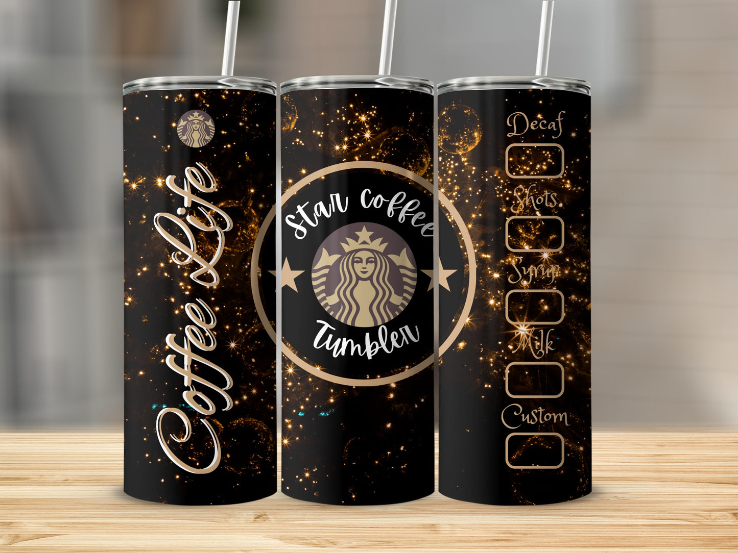 Coffee Life Star Coffee Tumbler with Custom Options