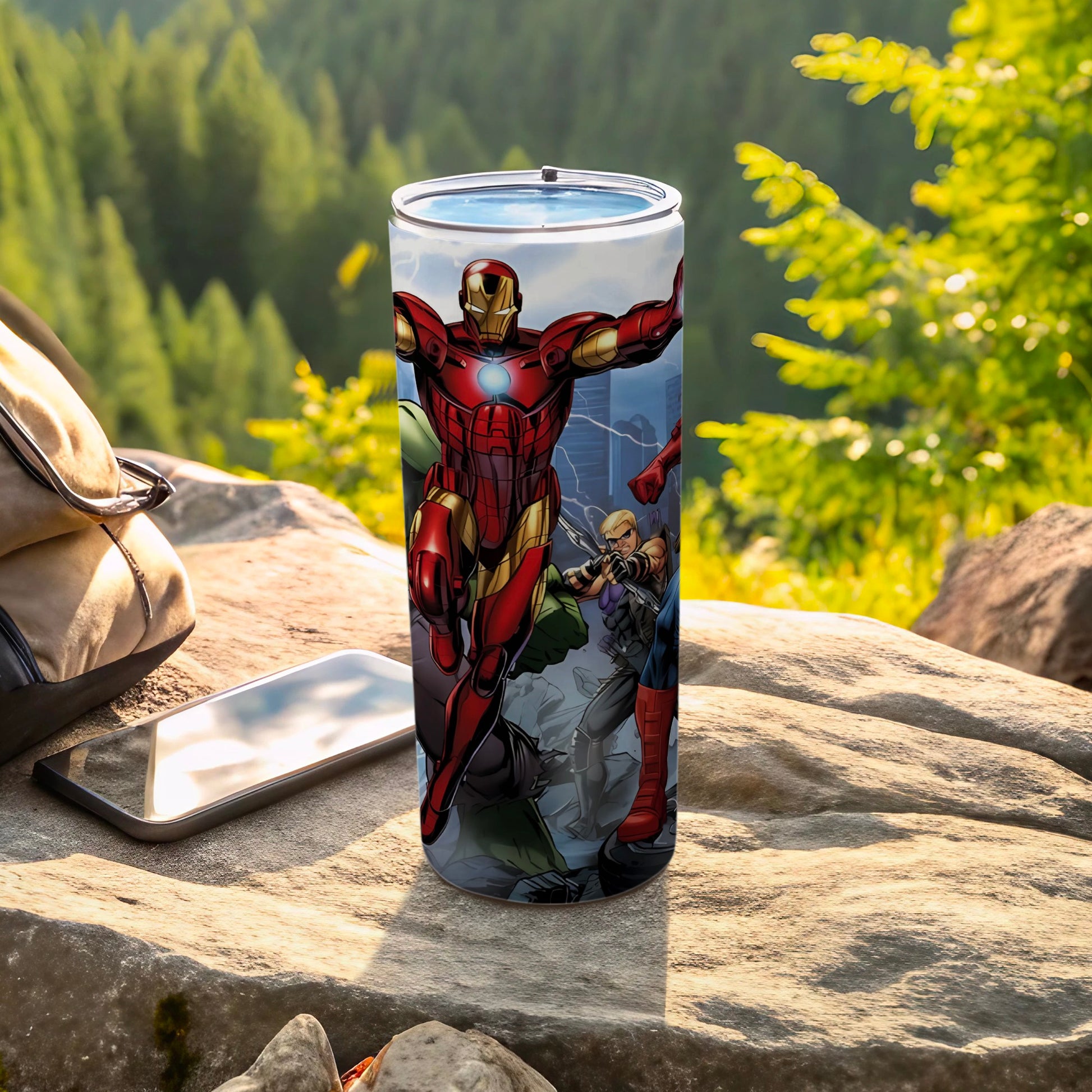 Marvel Superheroes on Scenic Tumbler Cup Perfect Travel Mug