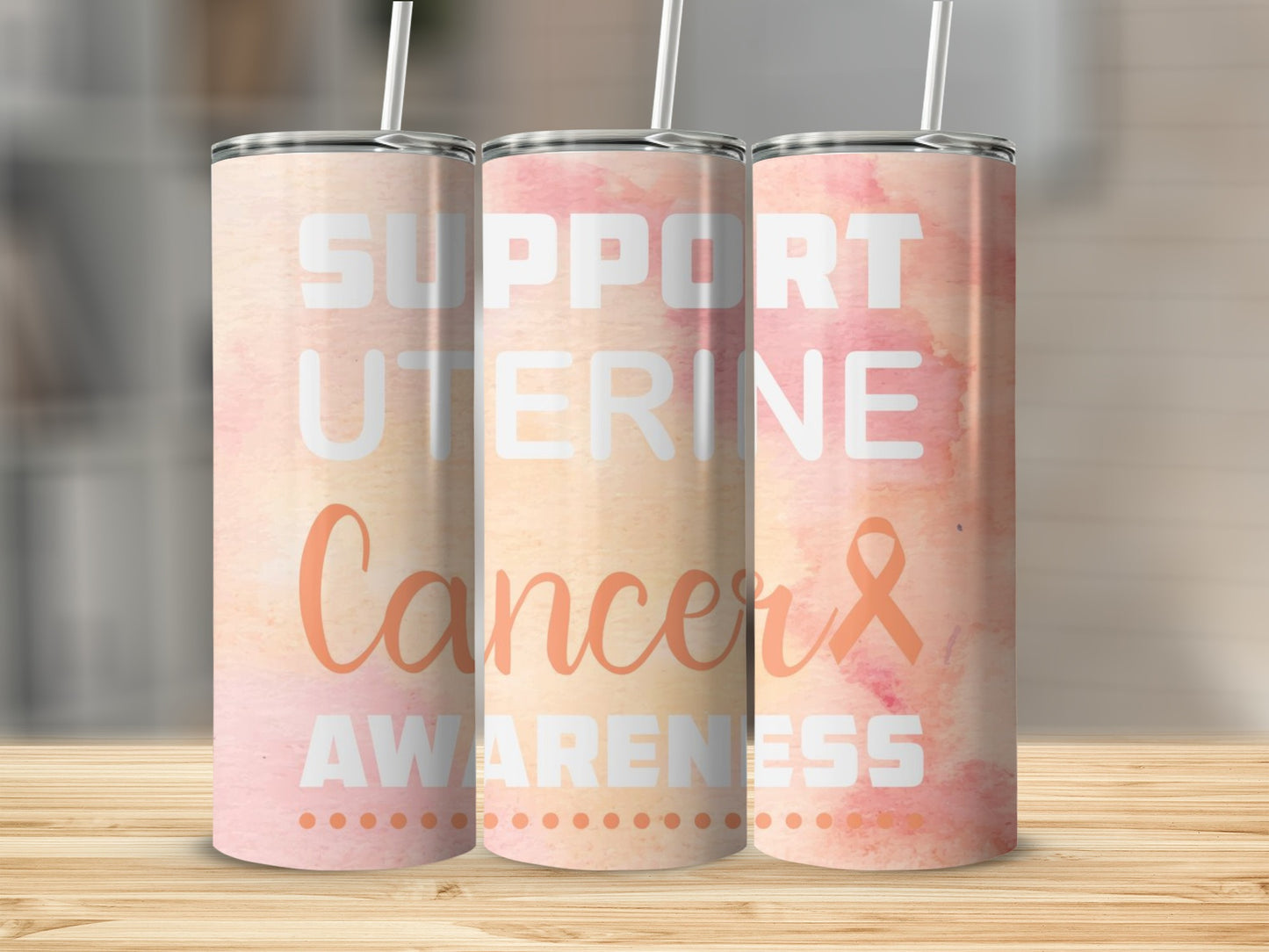 Support Uterine Cancer Awareness Tumbler Cup