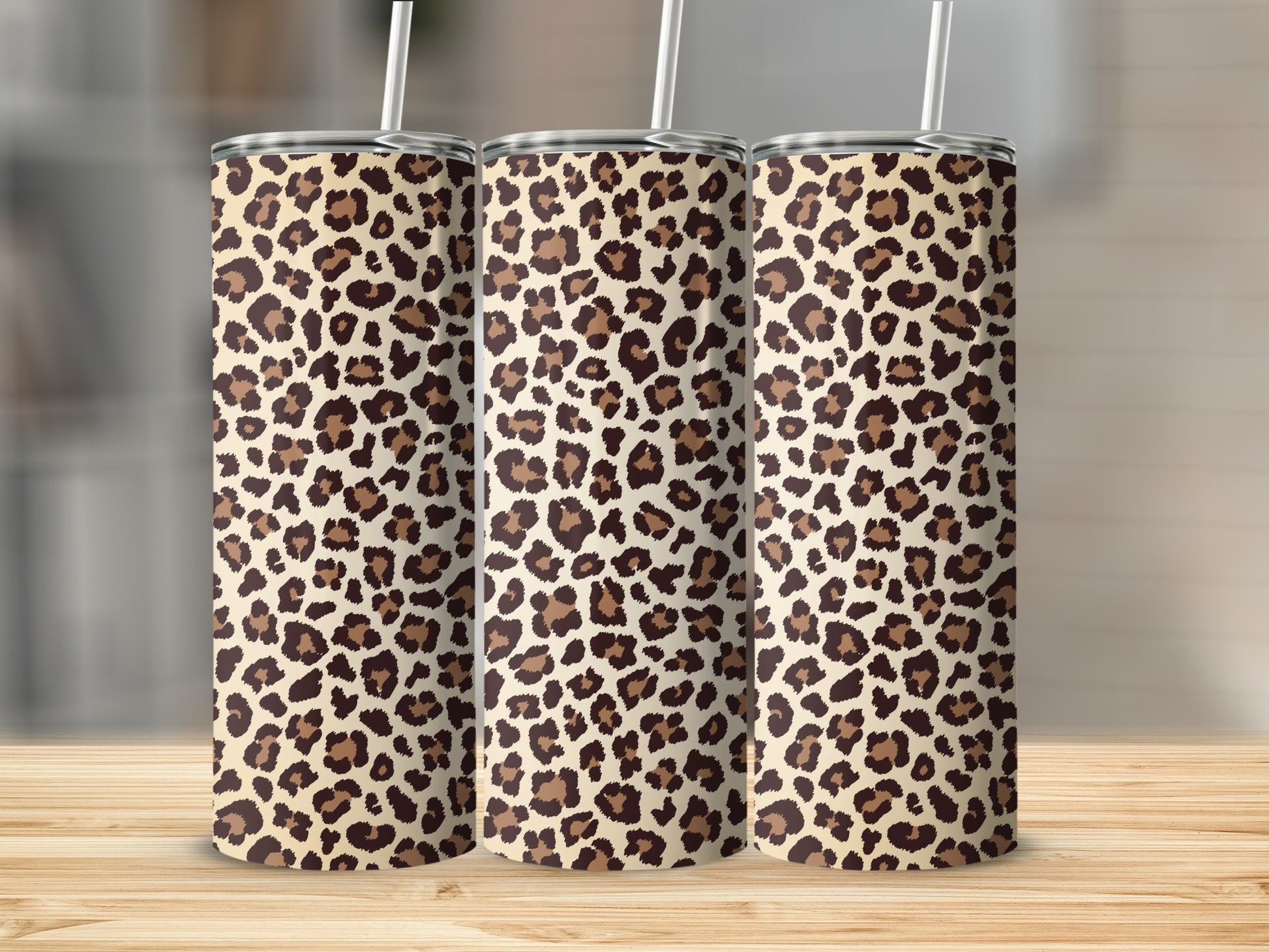 Leopard Print Tall Slim Tumbler Cup for Beverages