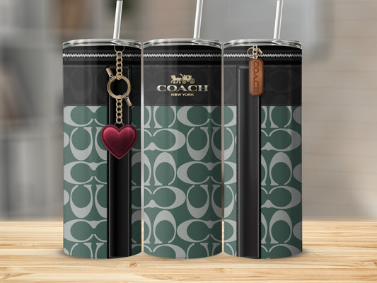 Designer Inspired Drinkware with Heart Pendant Tumbler