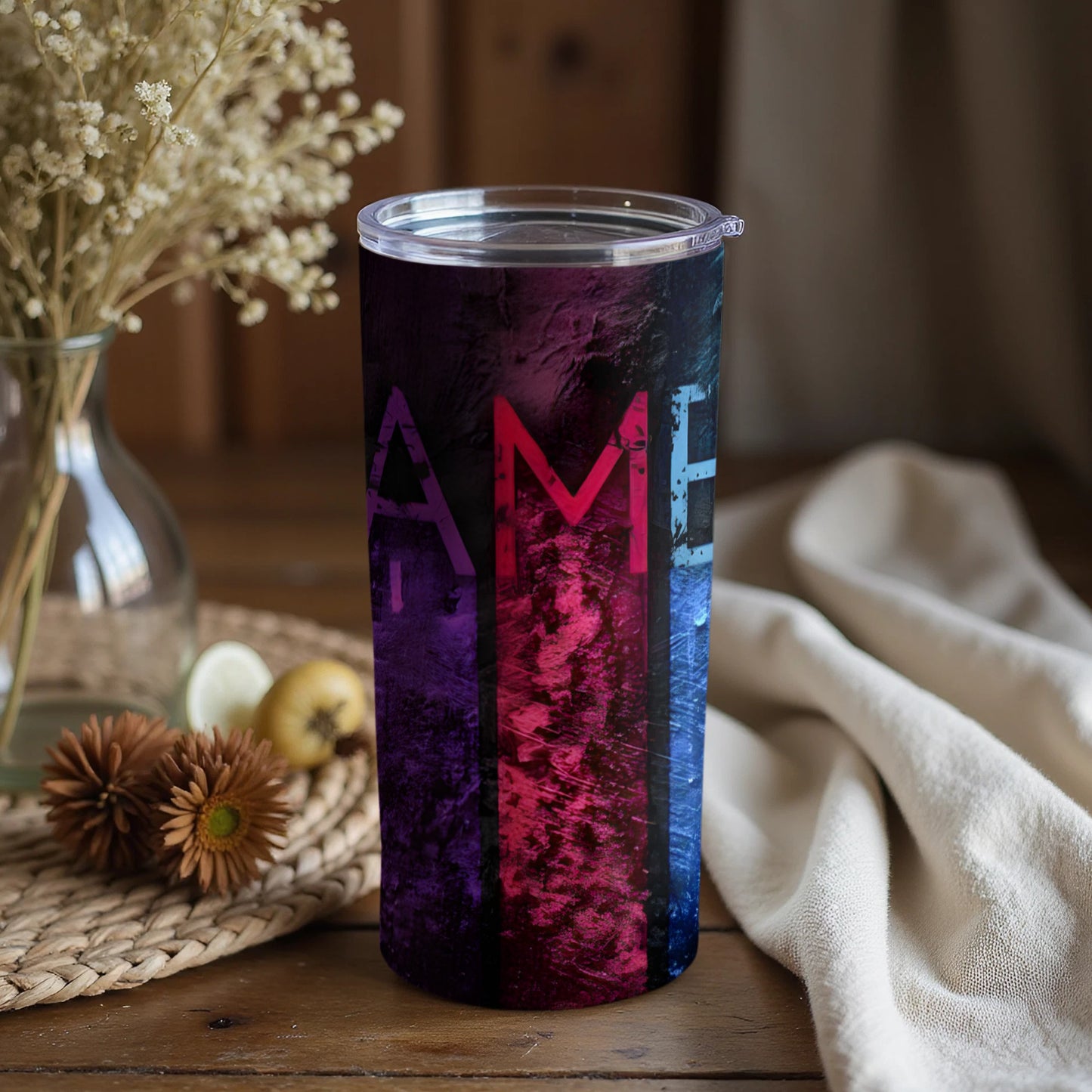Vibrant Colorful Gradient Patterned Tumbler