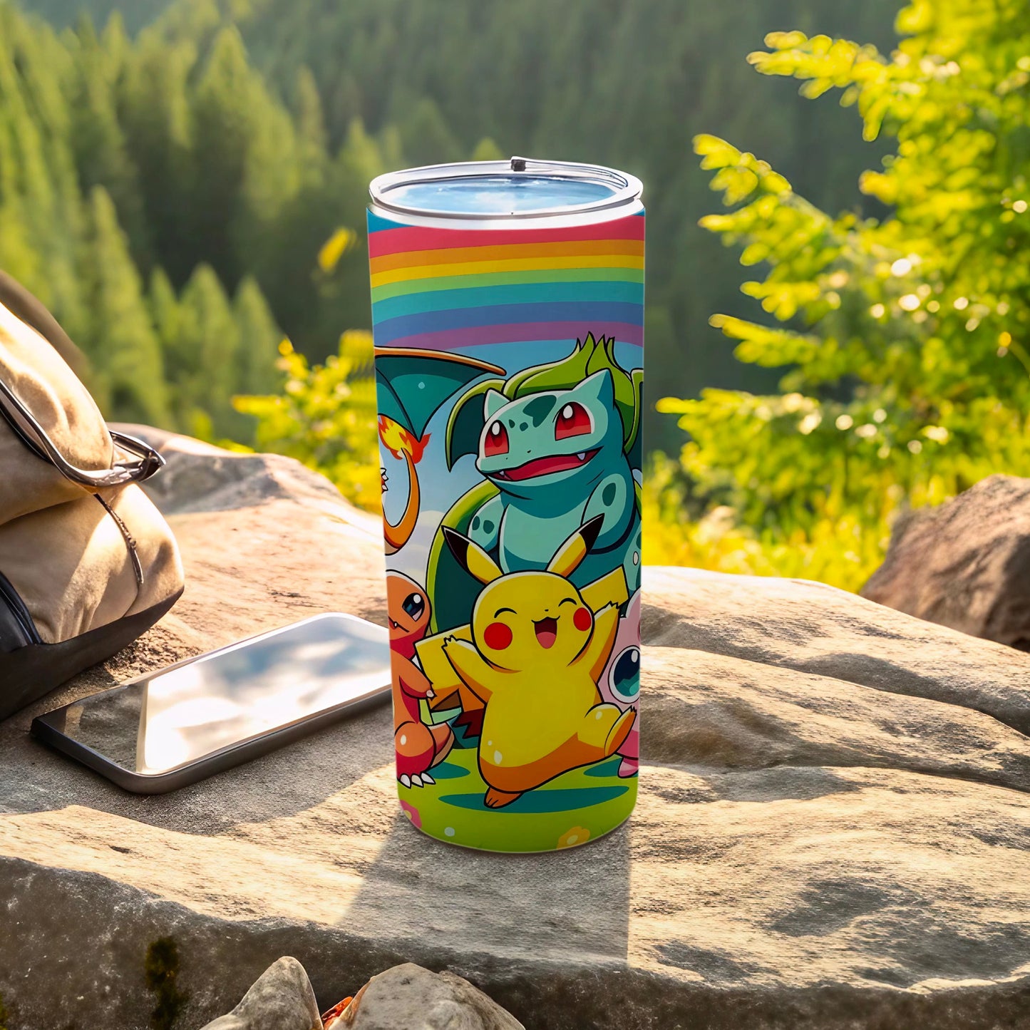 Colorful Pokémon Design Travel Tumbler Cup