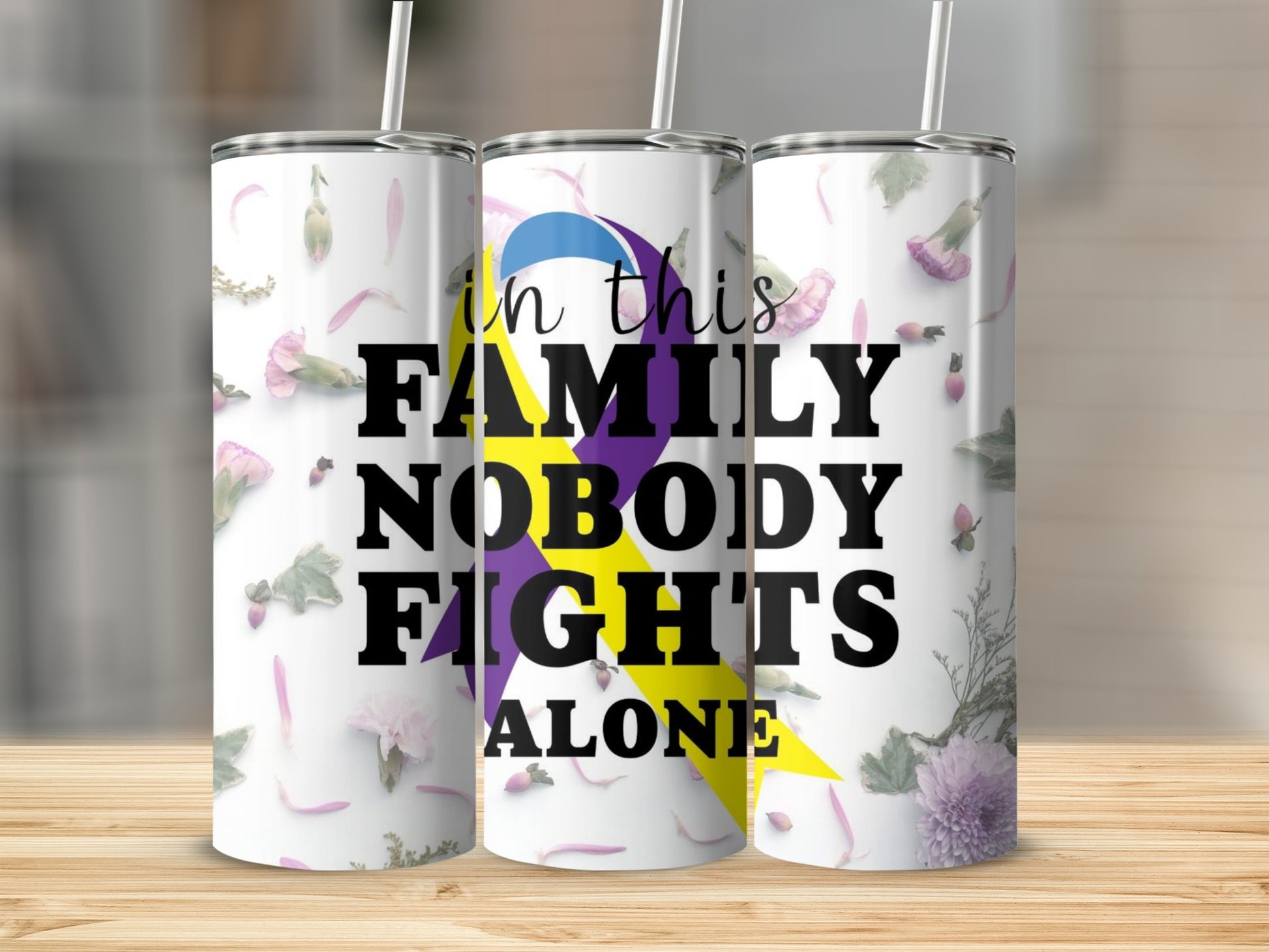 In This Family Nobody Fights Alone Tumbler Cup