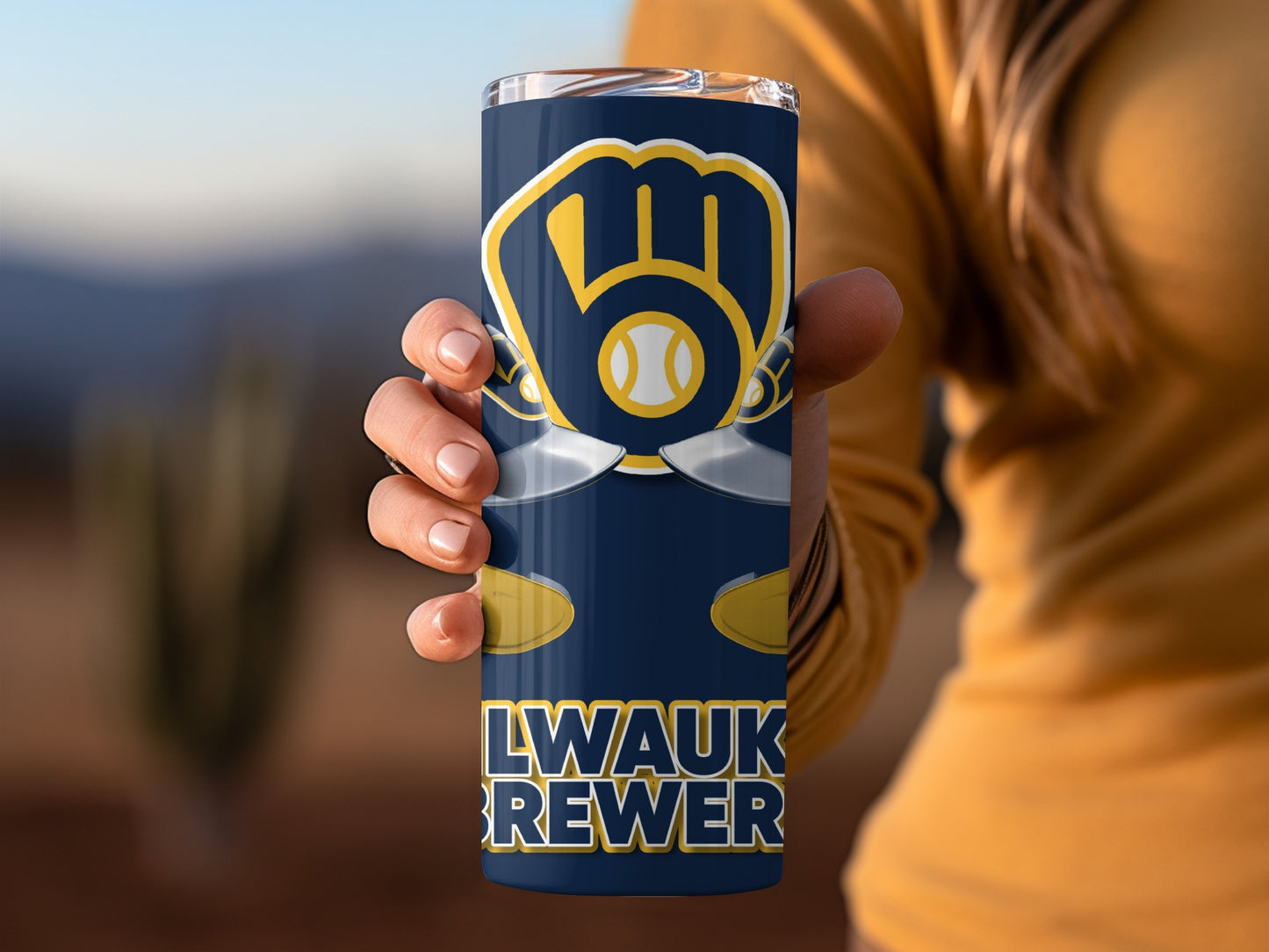Milwaukee Brewers Baseball Helmets and Stars Tumblers