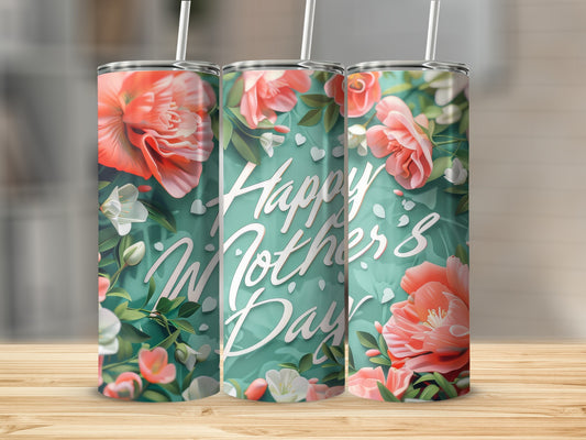 Happy Mother's Day Floral Design Tumbler Cup Gift