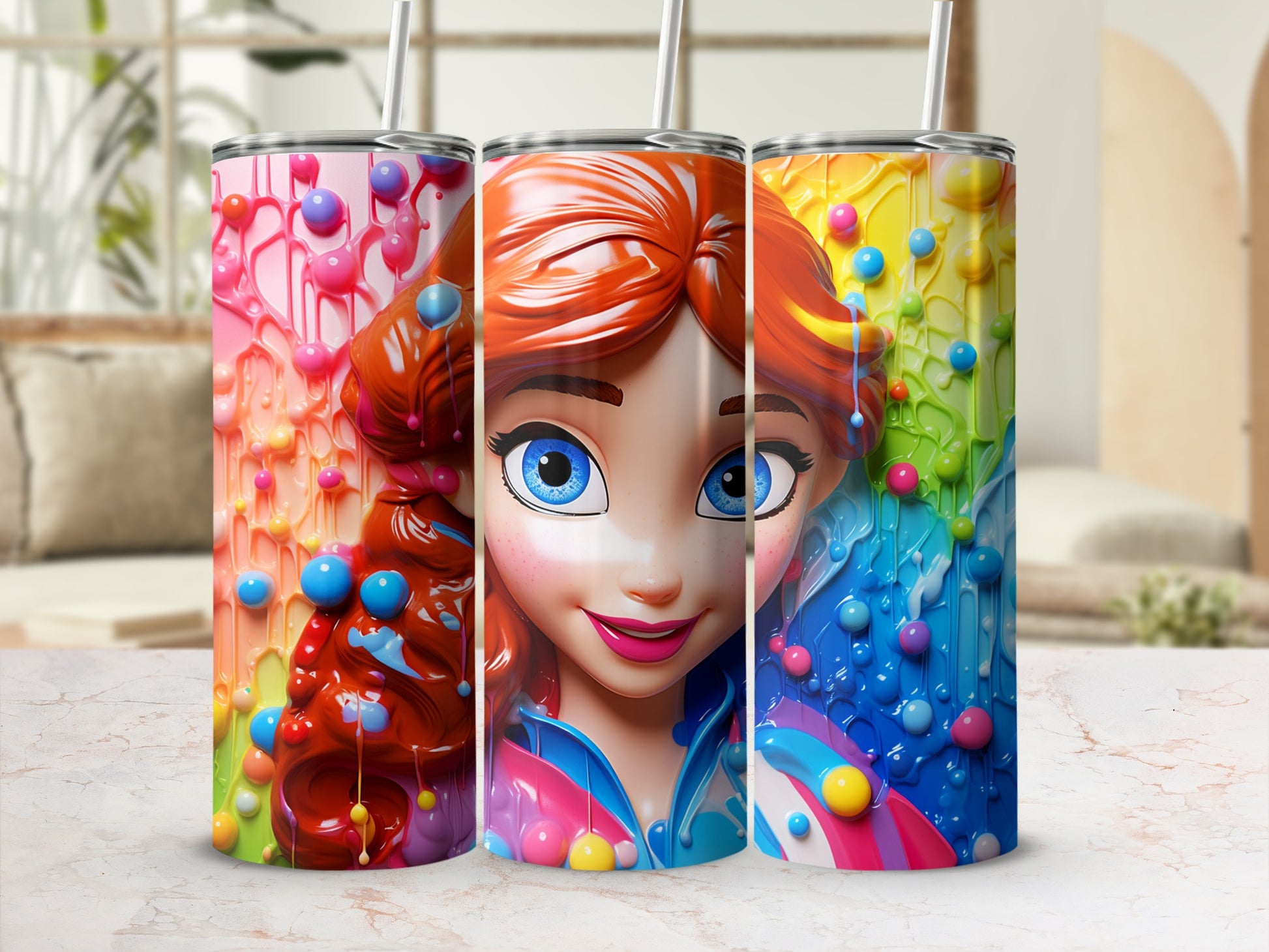 Colorful Cartoon Character Art Insulated Tumbler