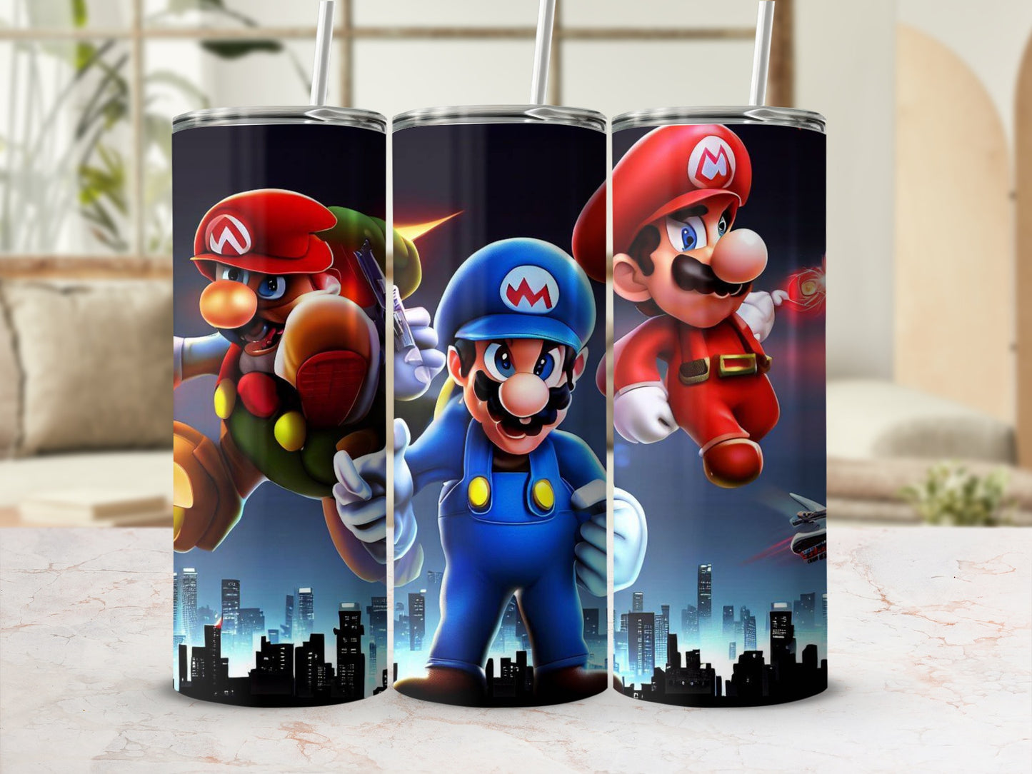 Colorful Action Hero Prints Stainless Steel Tumbler