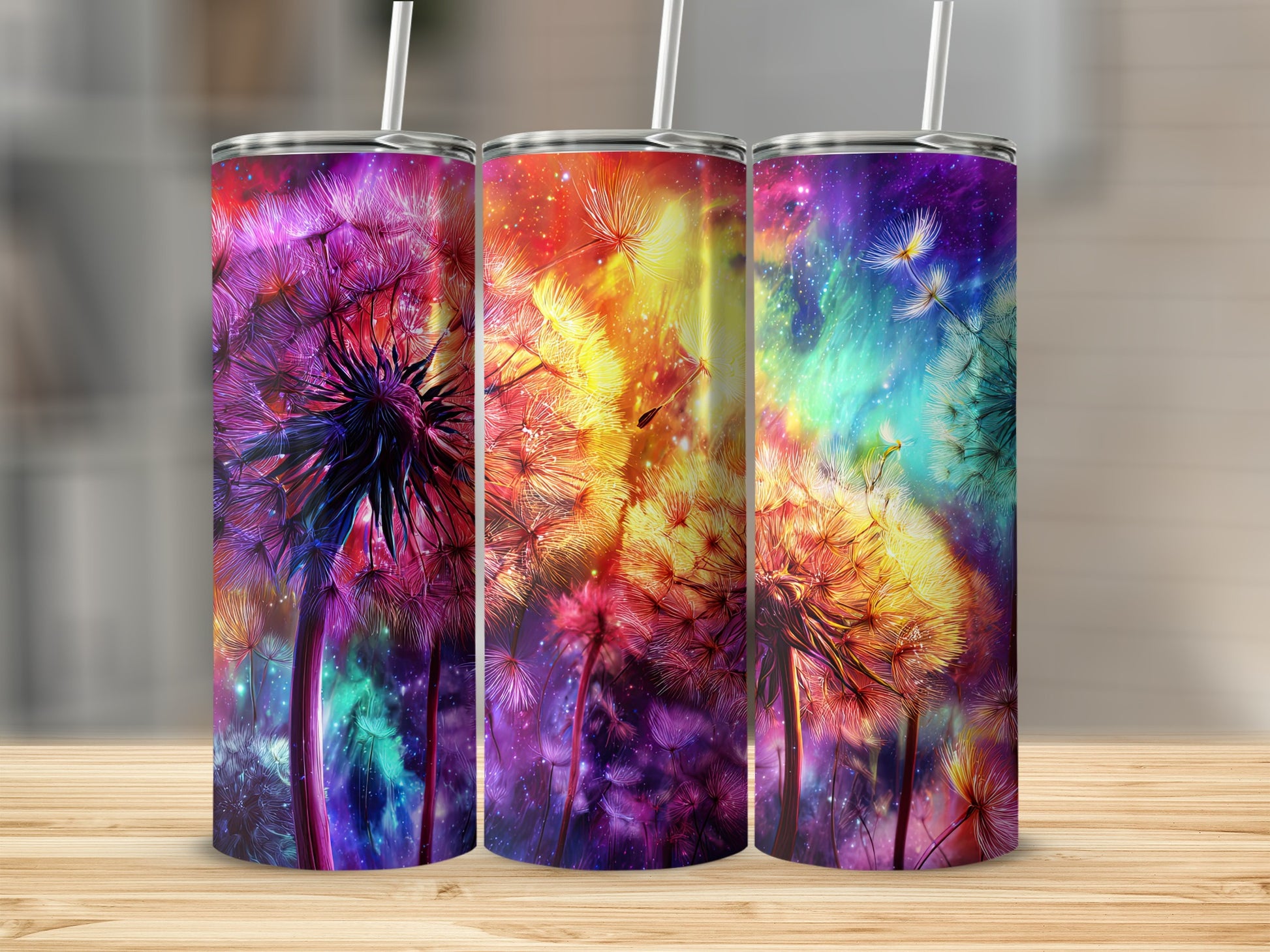 Vibrant Dandelion Artwork Double Wall Insulated Tumbler