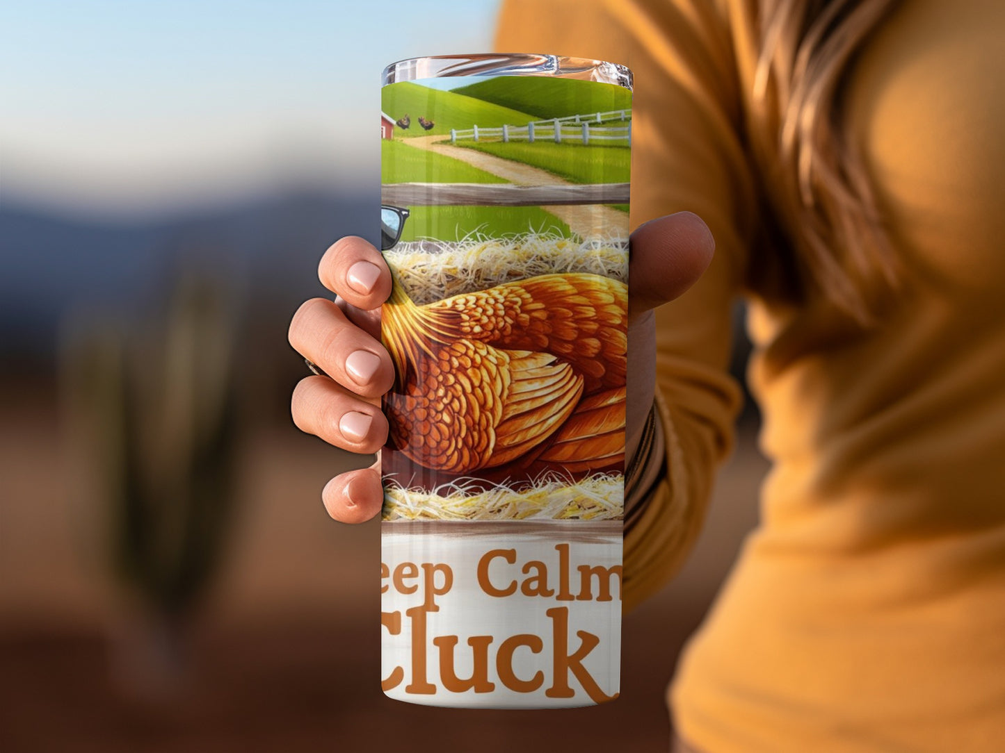 Keep Calm and Cluck Farmhouse Chicken Tumbler