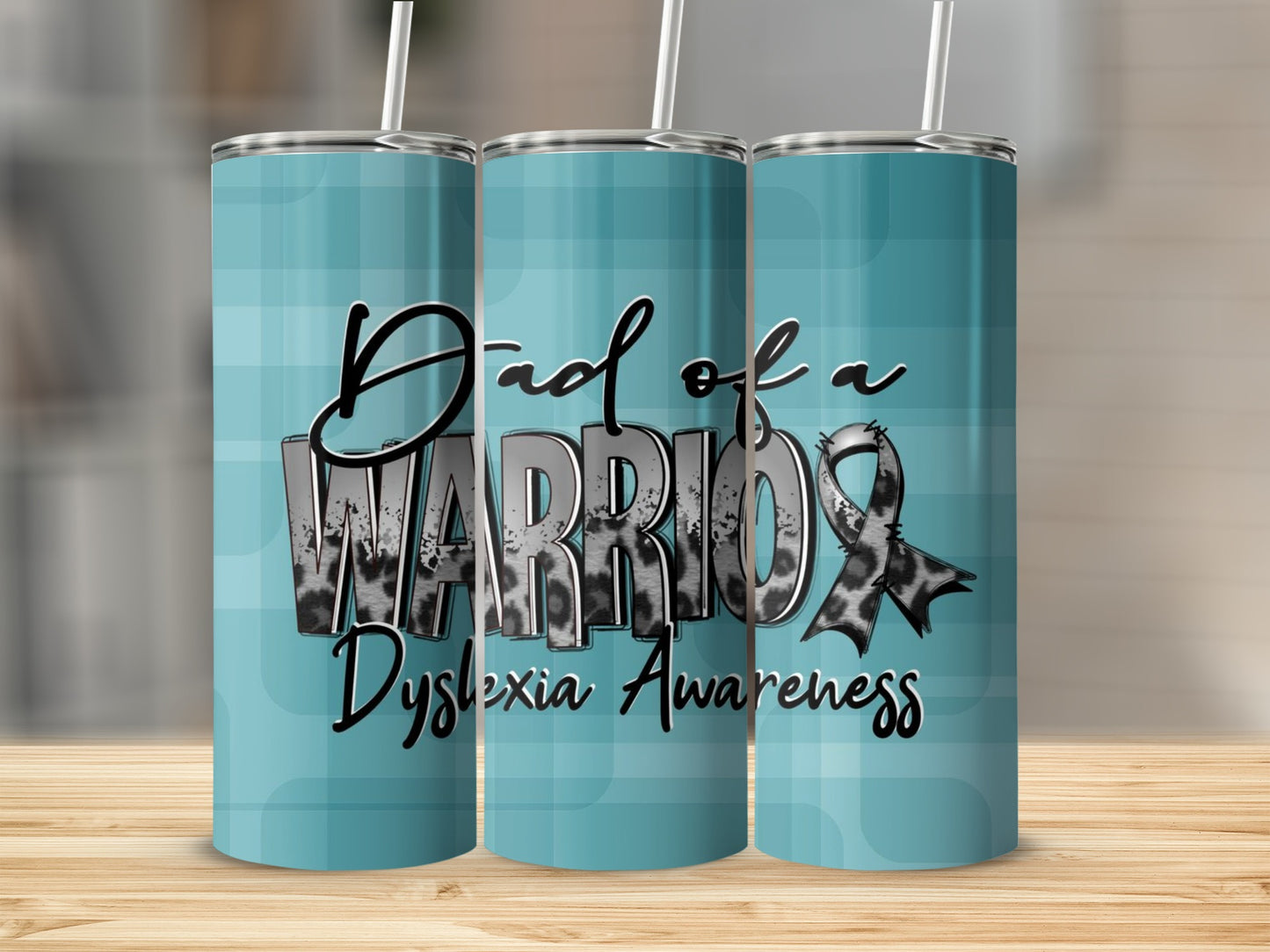 Dad of a Warrior Dyslexia Awareness tumbler