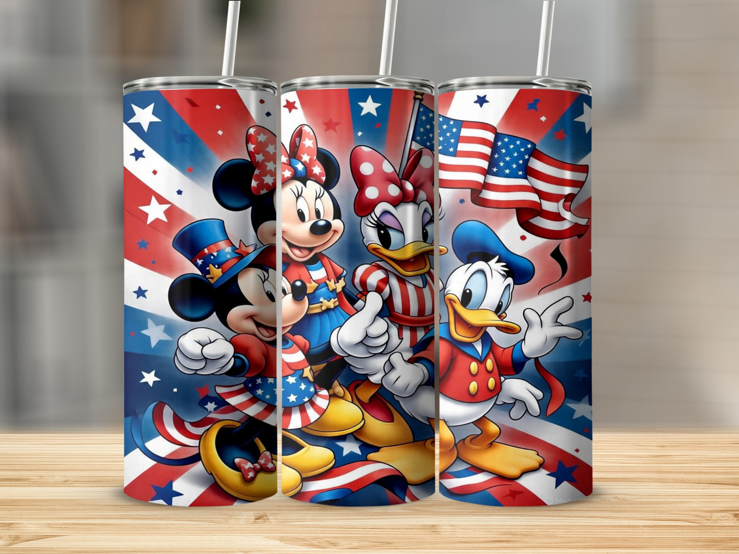 Patriotic Cartoon Characters Design Tumbler Cup