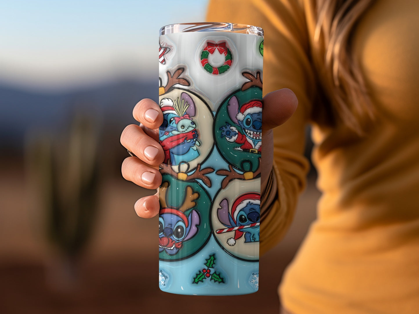 Festive Cartoon Character Christmas Tumbler Cup
