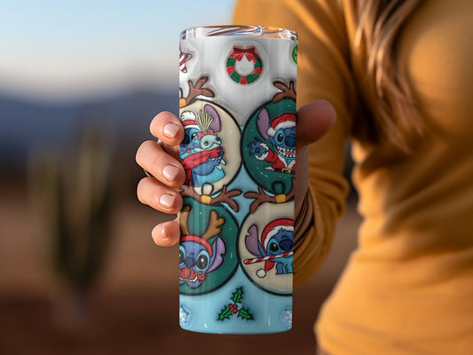 Festive Cartoon Character Christmas Tumbler Cup