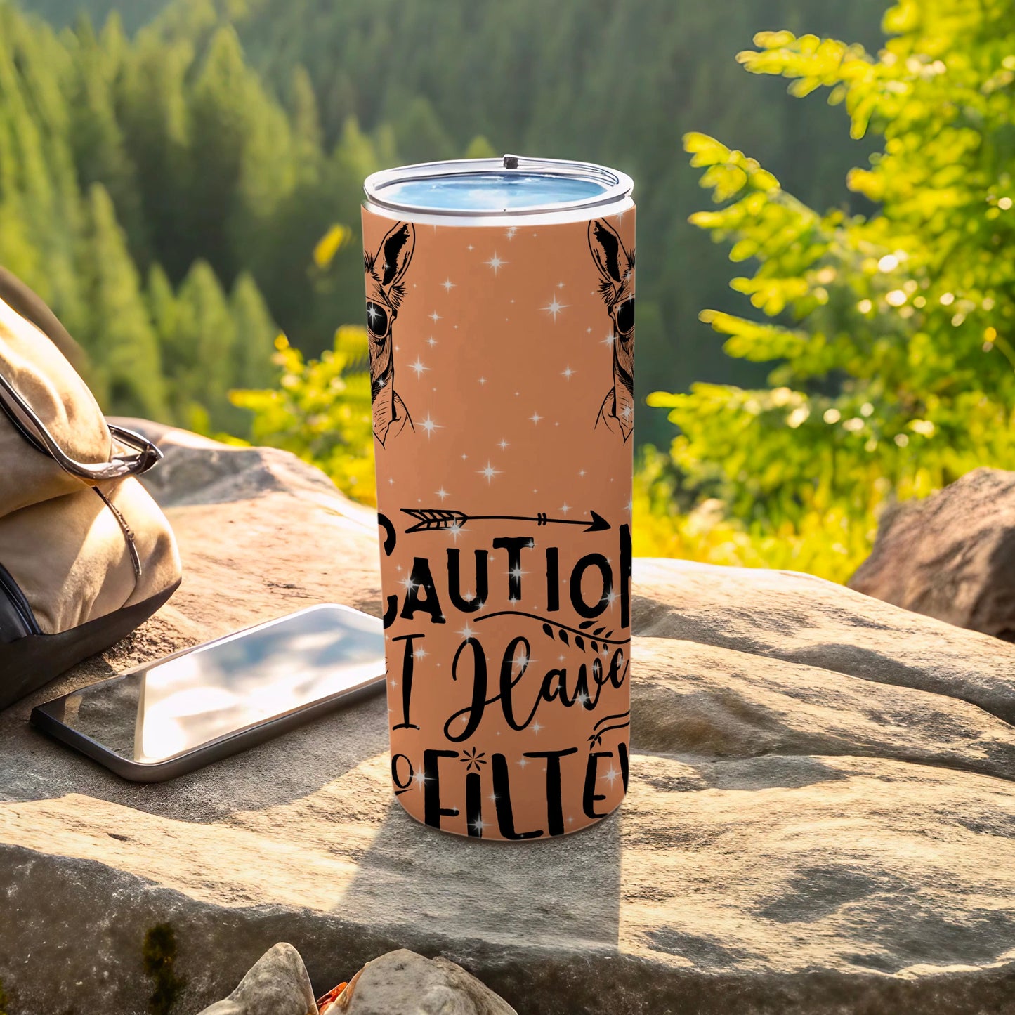 Caution I Have No Filter Travel Tumbler Stainless Steel