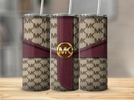 Stylish Leather Print MK Logo Insulated Tumbler